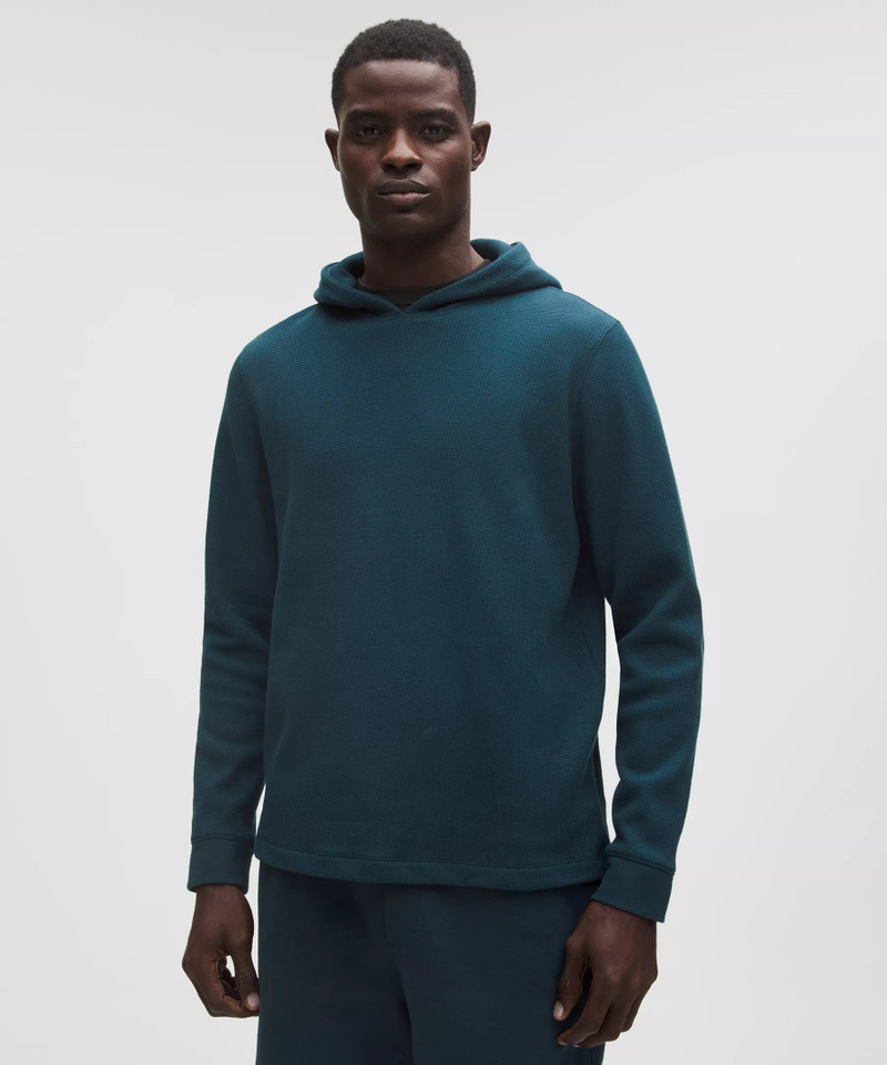 Cotton-Blend Waffle Knit Hoodie 1