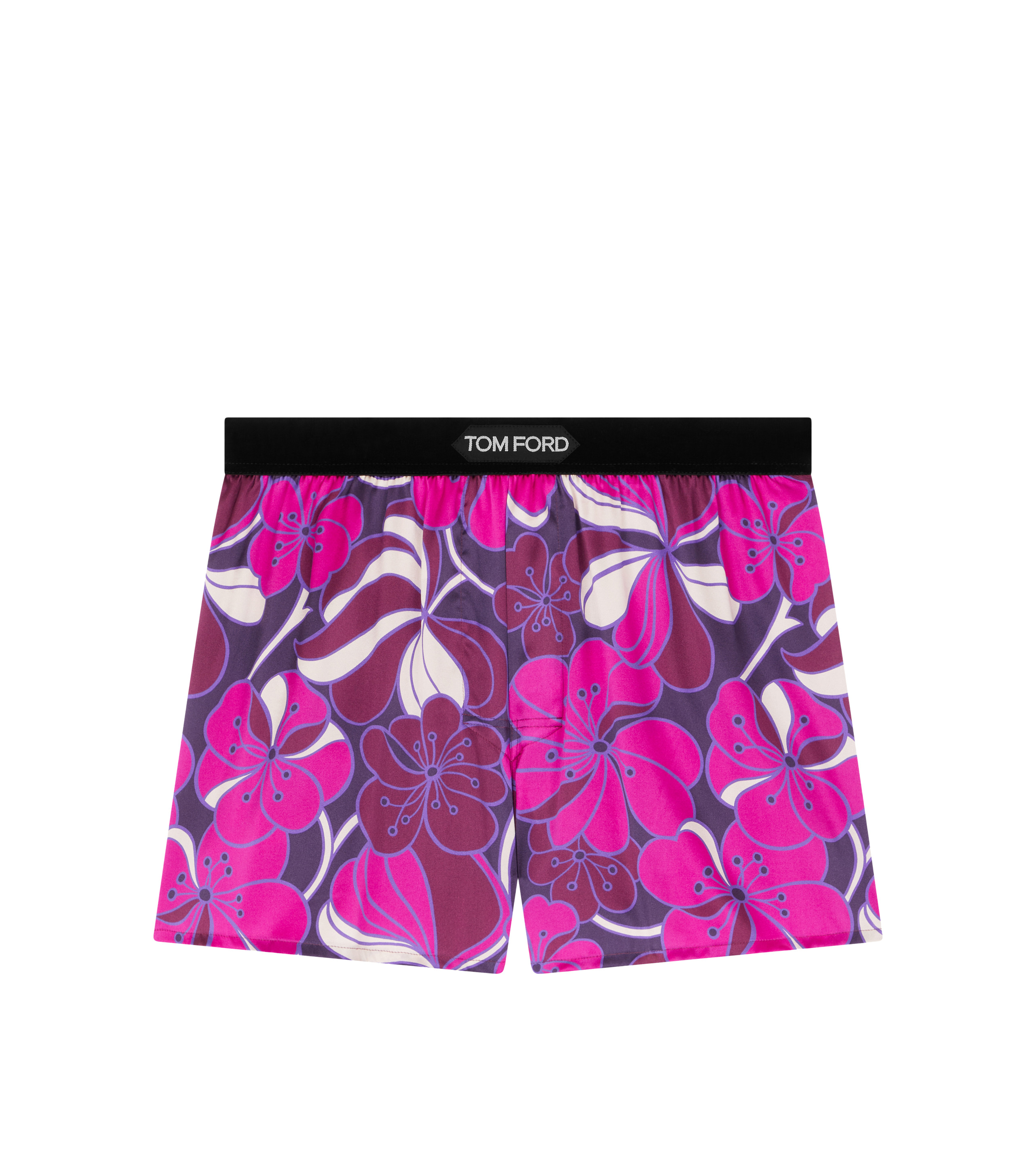 PSYCHEDELIC FLORAL PRINT SILK BOXER - 1