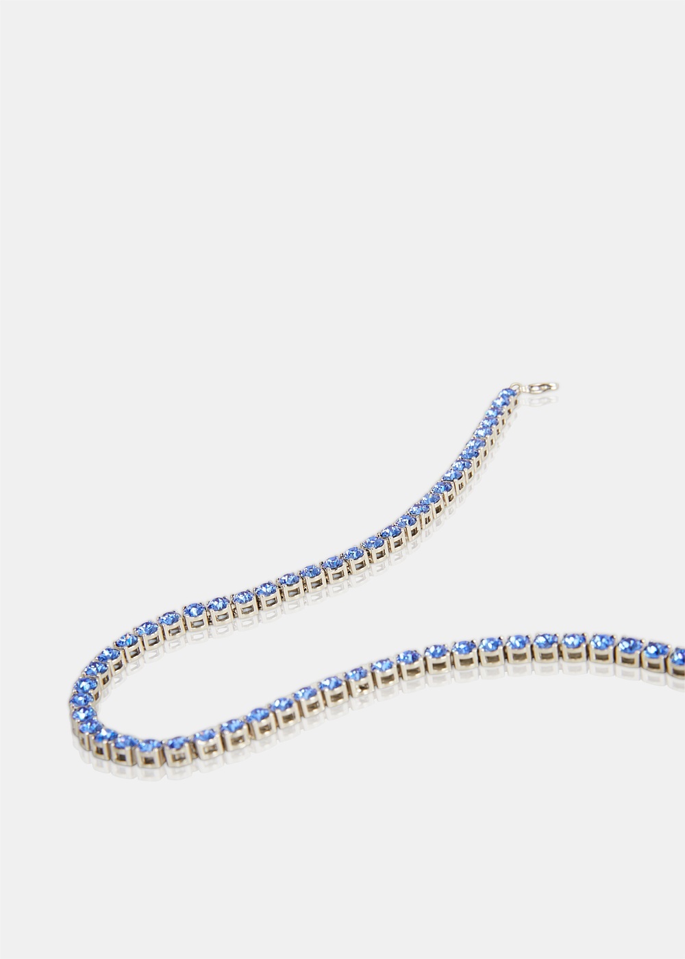 Sapphire Silver Base Tennis Necklace - 3