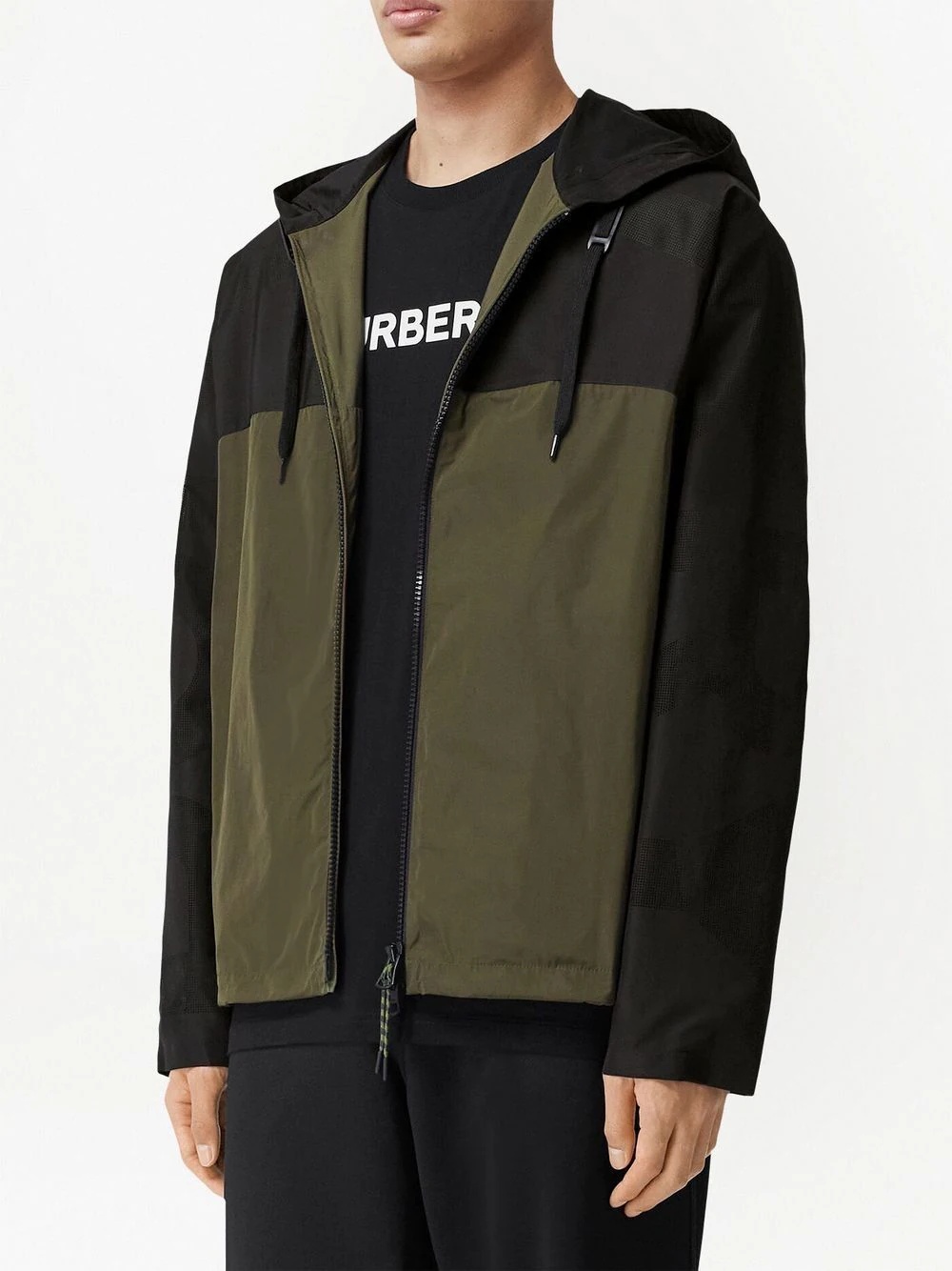 perforated-logo lightweight hooded jacket - 3