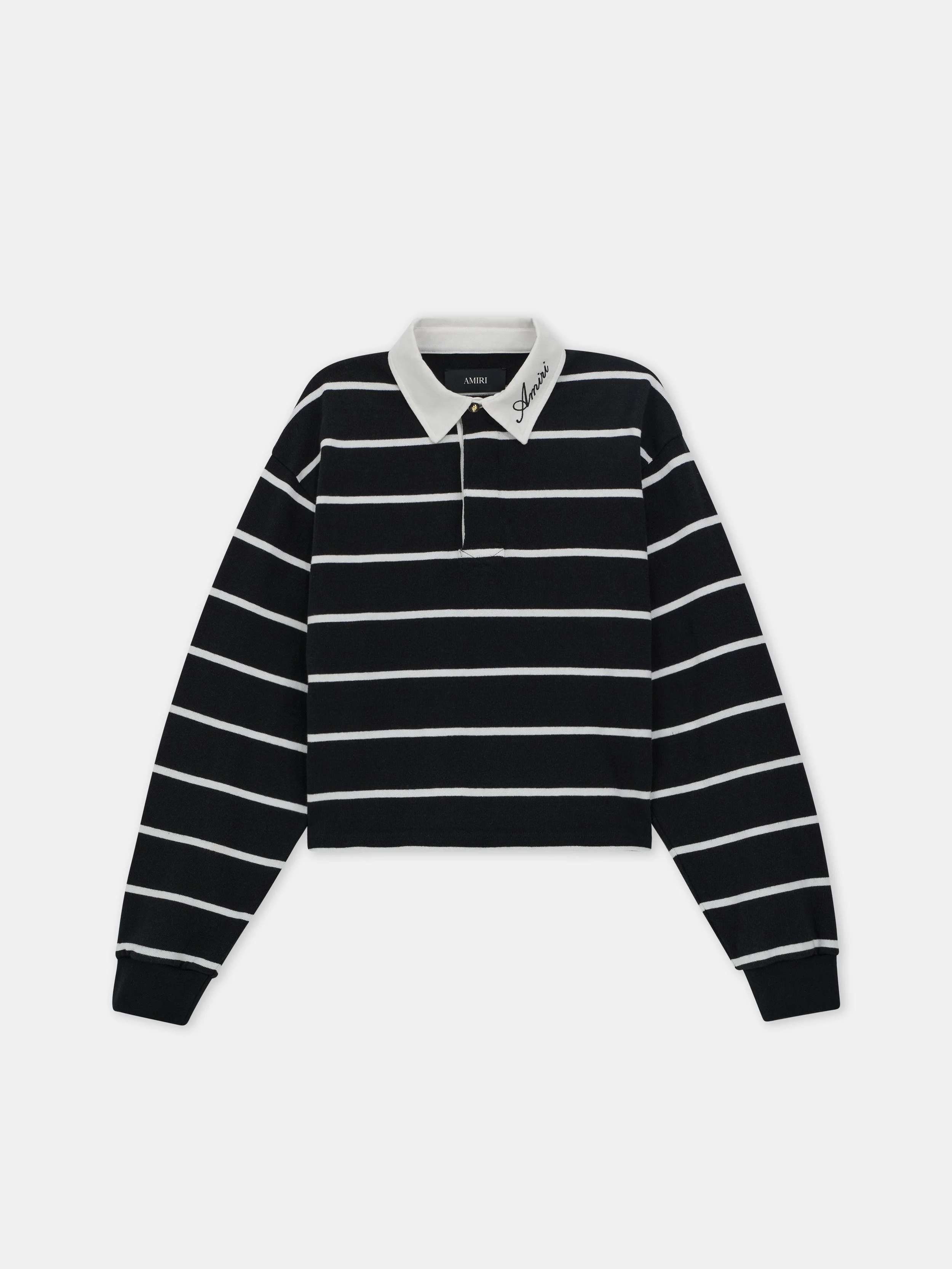 WOMEN'S STRIPED LONG SLEEVE POLO - 1