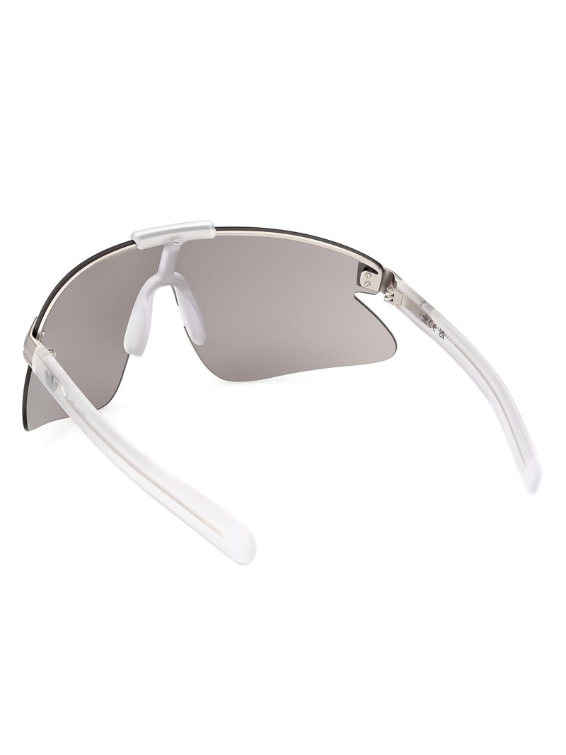 Men's Mirrored Shield Sunglasses - Silver Transparent 4
