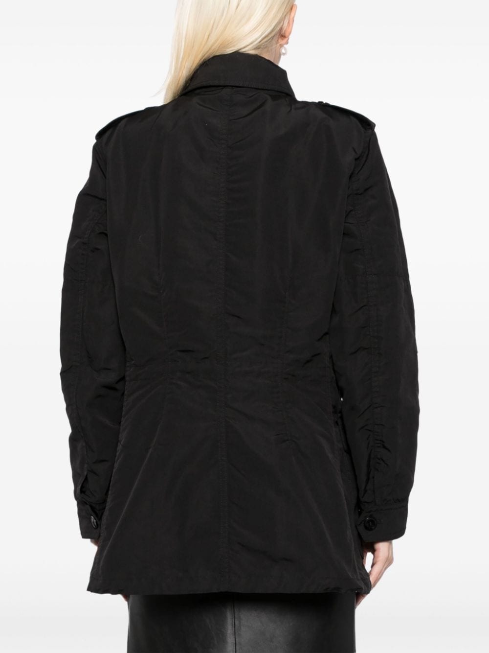 drawstring waist military jacket - 4