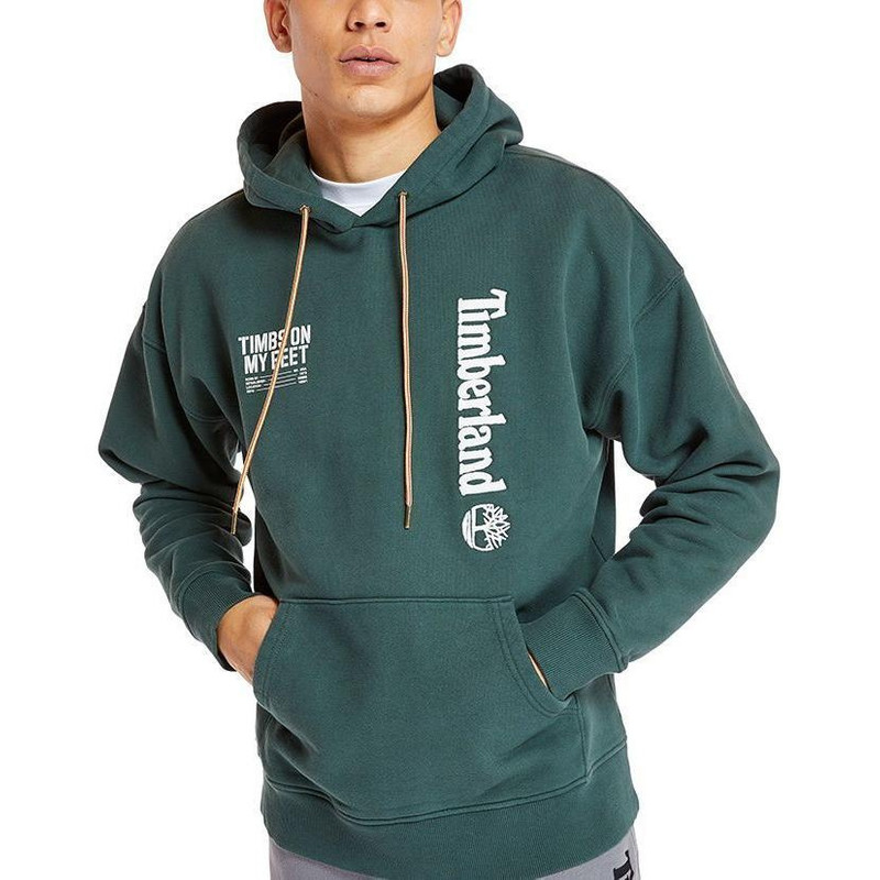 Timberland Timberland Logo and Back Words Hoodie 'Green' A28MPE20 outlook
