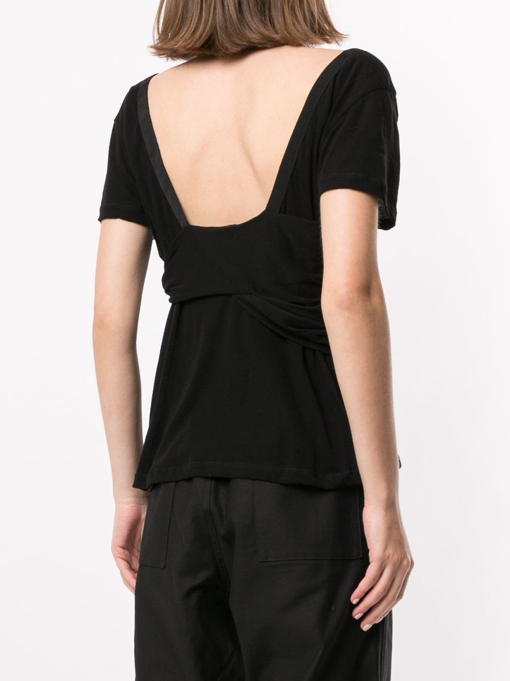 panelled scoop neck T-shirt - 4