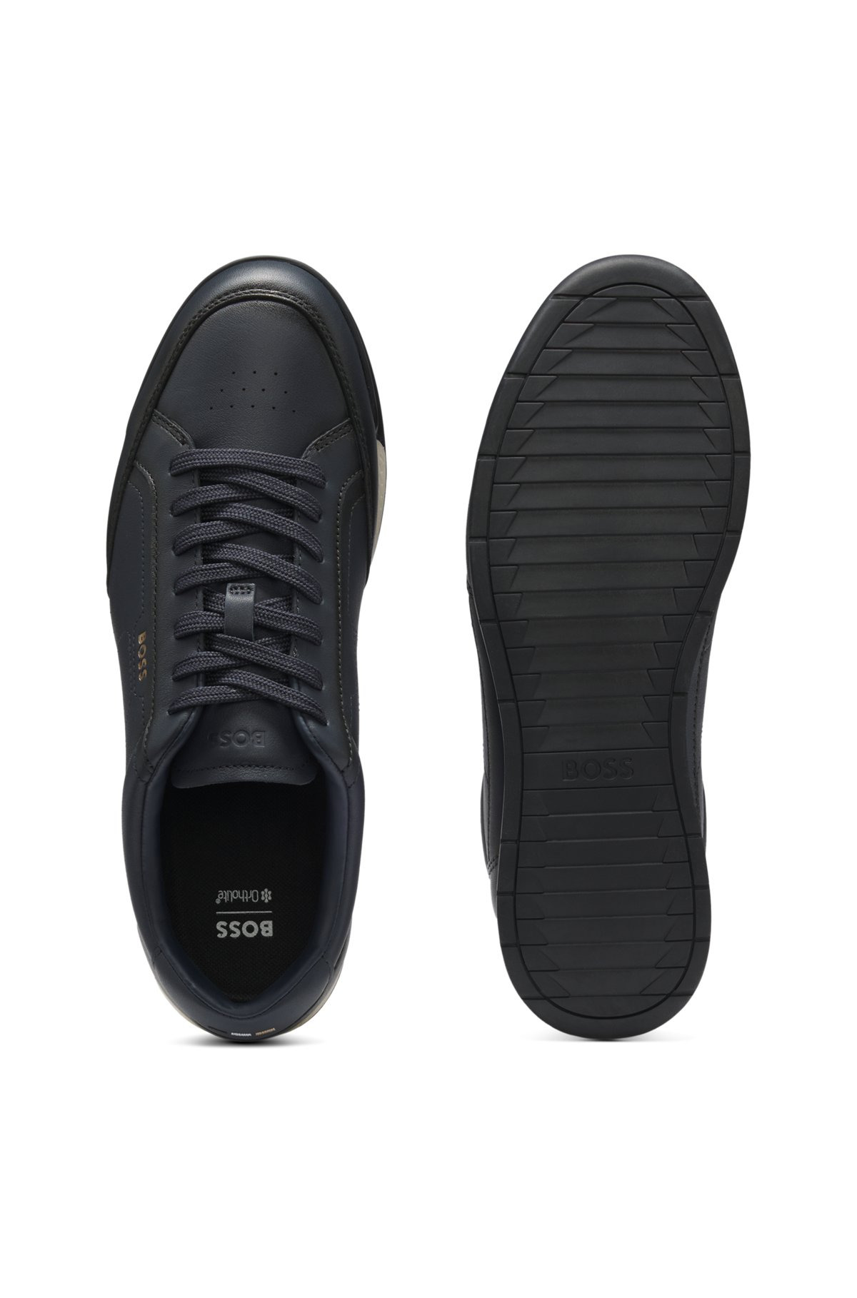LEATHER TRAINERS WITH EMBOSSED LOGO - 4