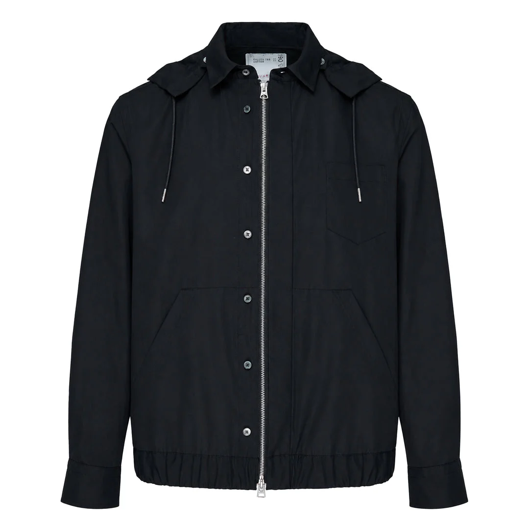Poplin Striped Hoodie Jacket - 1