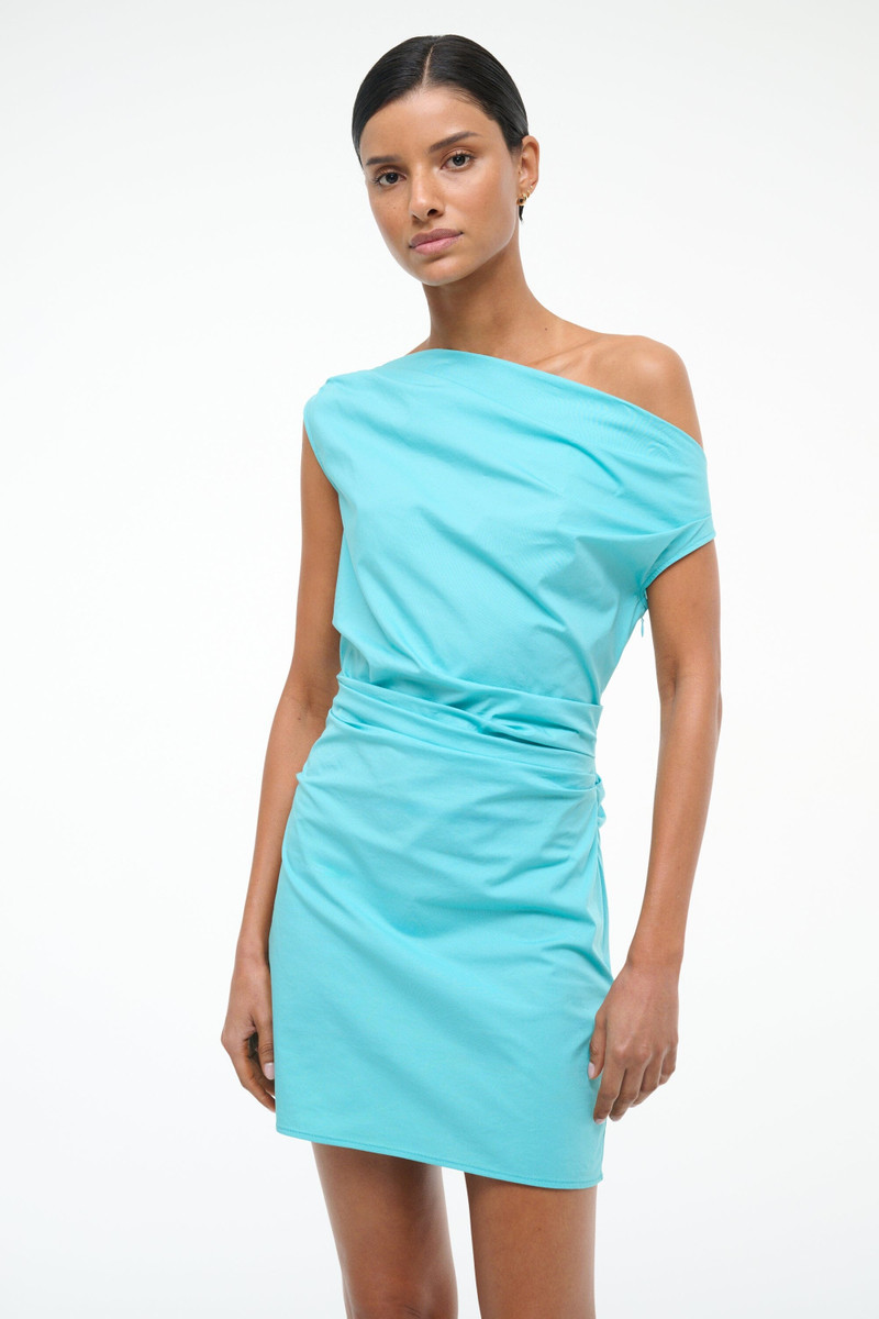 STAUD STAUD PHARE MINI DRESS TEAL outlook