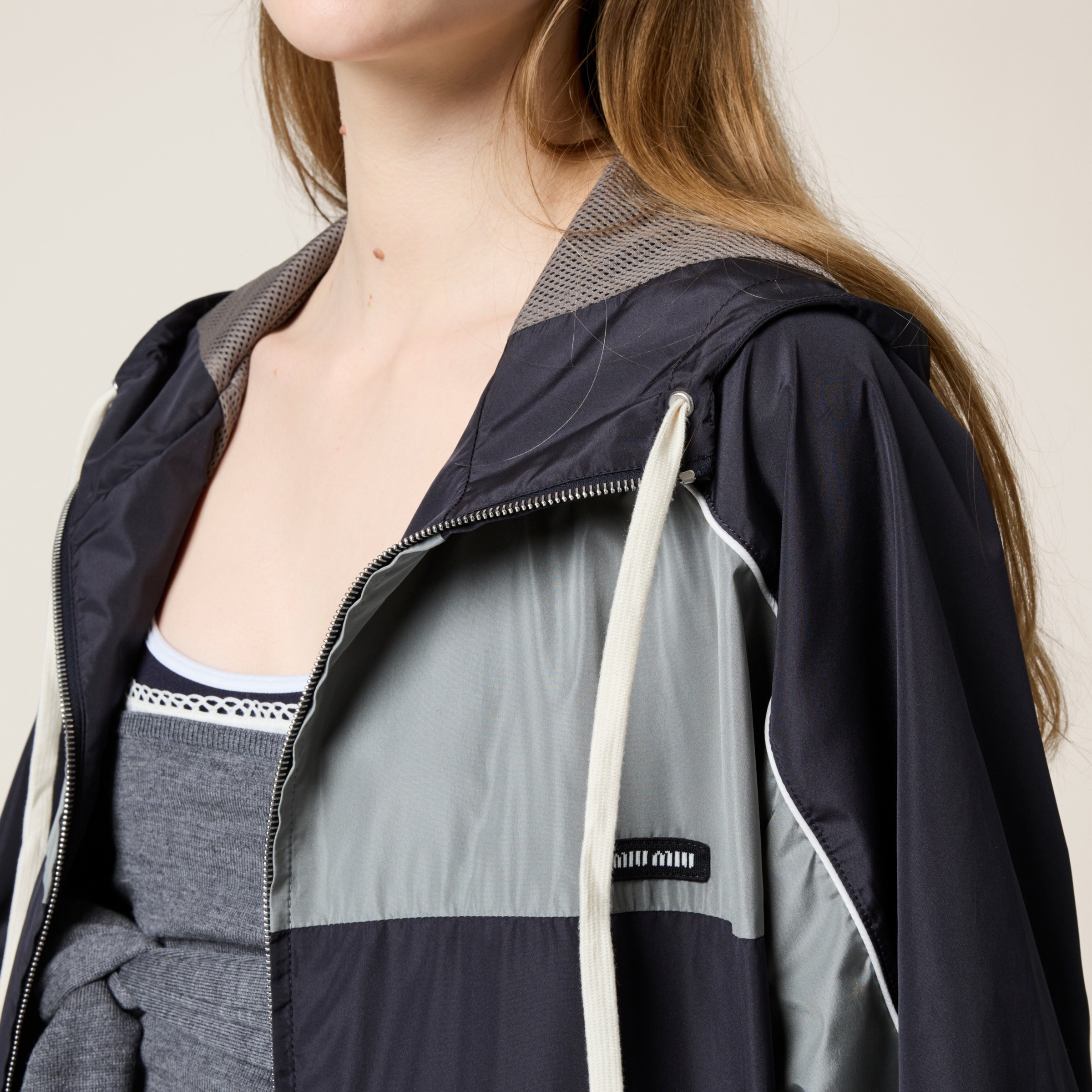 ブルゾン MiuMiu | Technical silk zipper blouson jacket Miu Miu Technical Silk Zipper Blouson Jacket | Saks Fifth Avenue