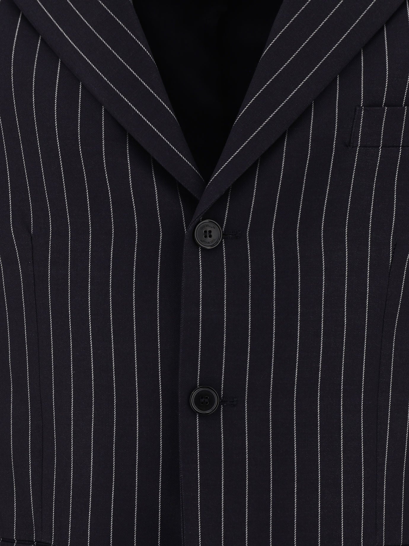 Off-white Pinstriped Blazer - 3