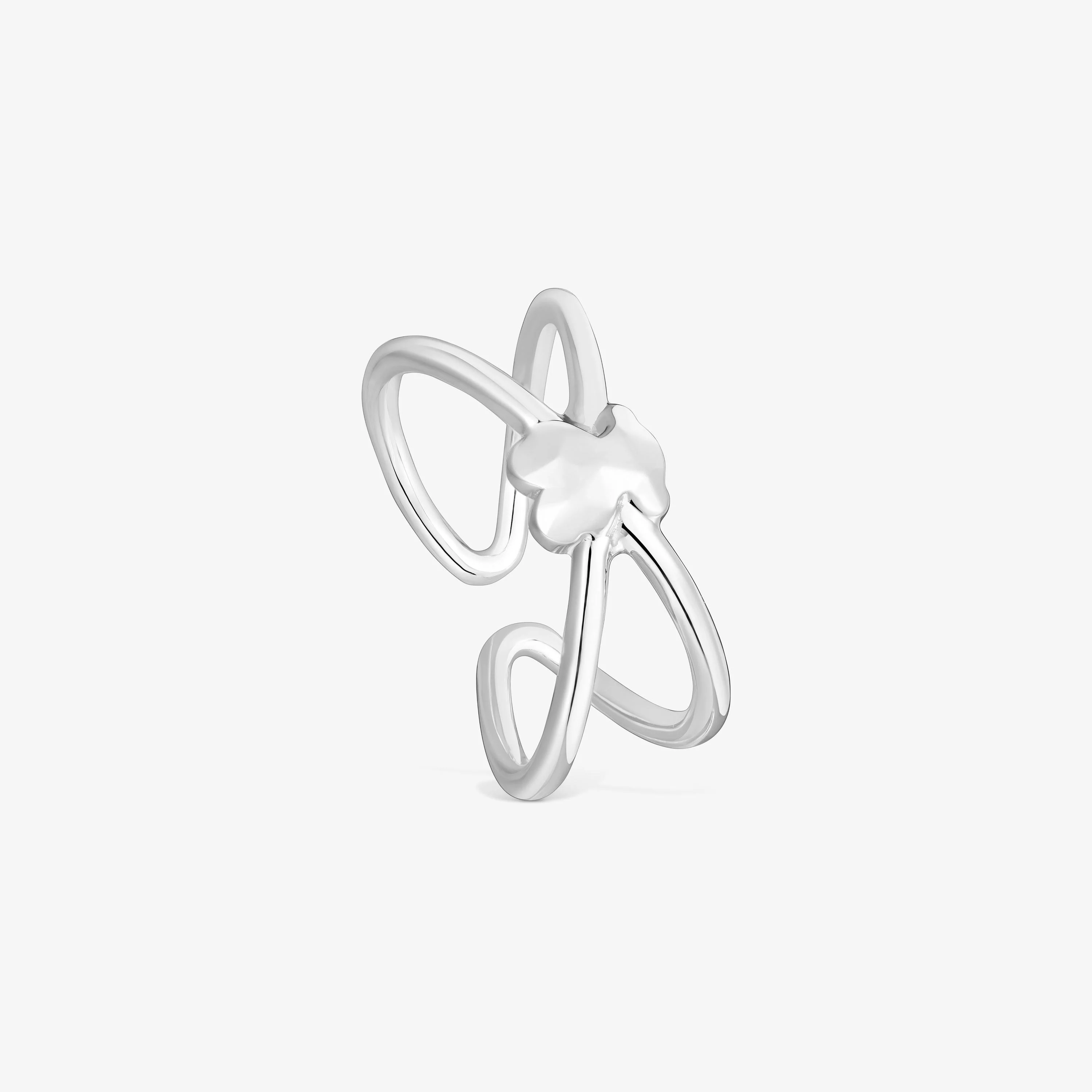 Silver Open ring with bear Icon Metal - 1