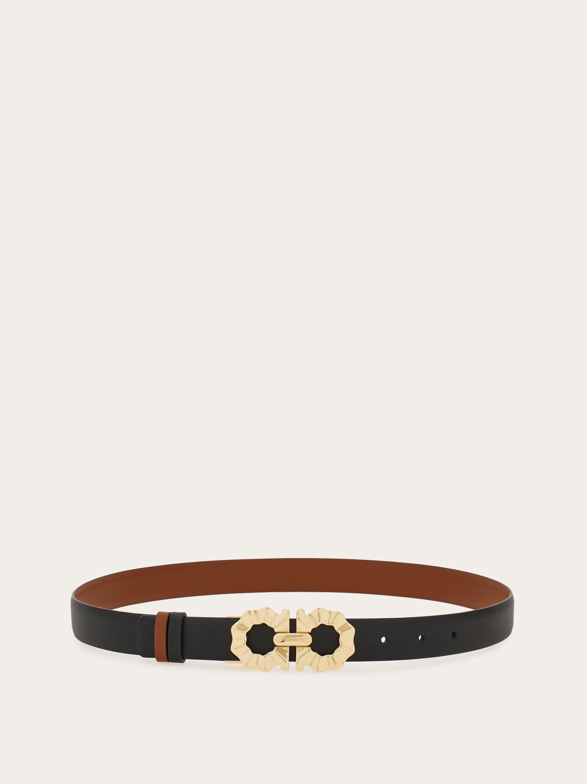Reversible and adjustable belt with shaped Gancini - 3