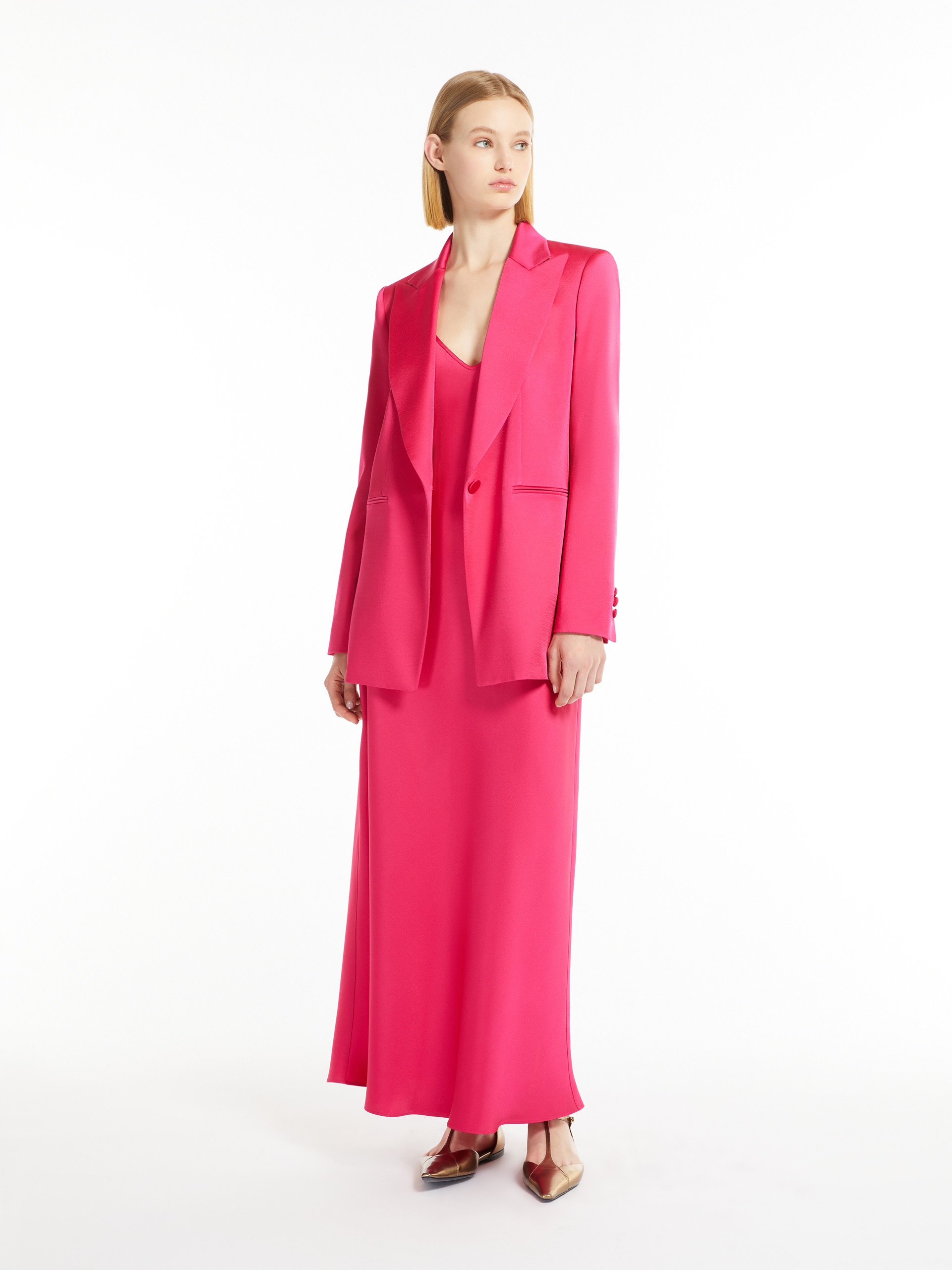 Max Mara GALAZIA Single-breasted envers satin blazer