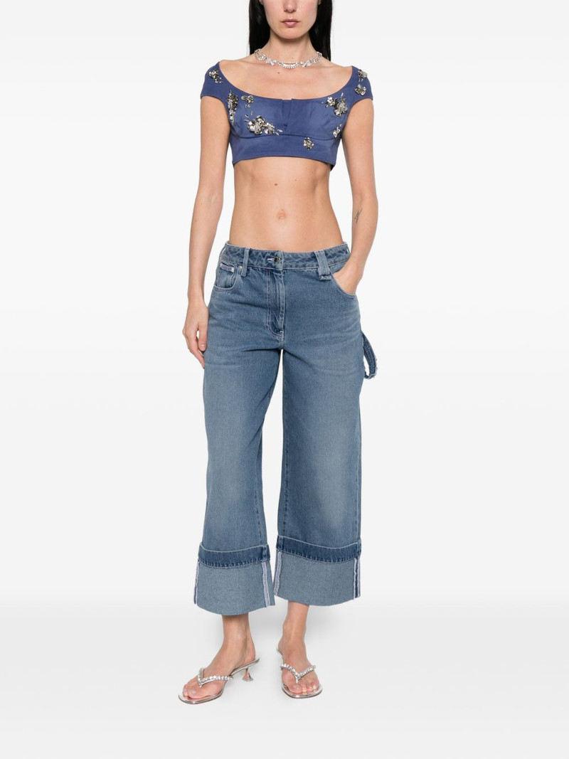 SHUSHU/TONG embellished V-neck top outlook