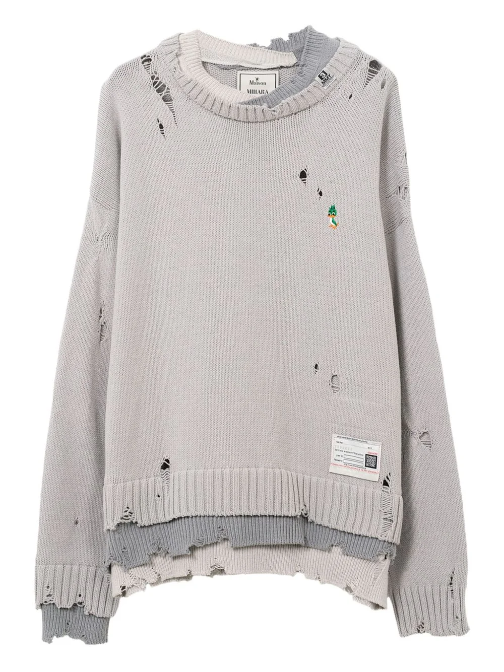 layered distressed sweater - 1