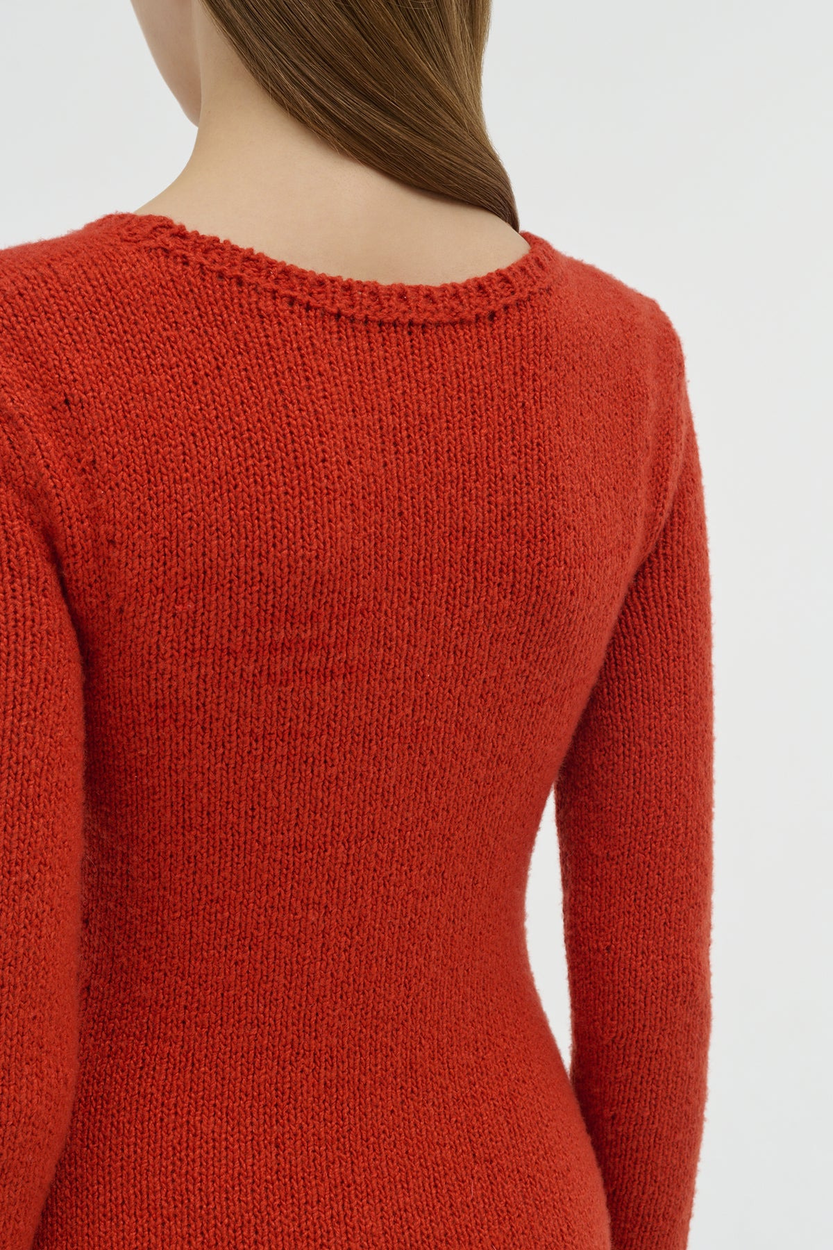 Maribel Fringe Knit Maxi Dress in Antelope Orange Cashmere - 8