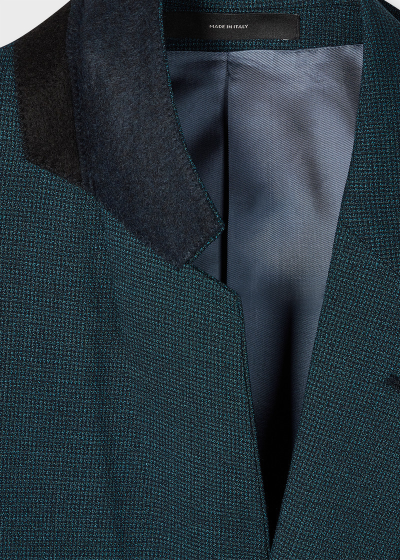 Paul Smith The Soho - Tailored-Fit Teal Micro Houndstooth Wool Suit outlook