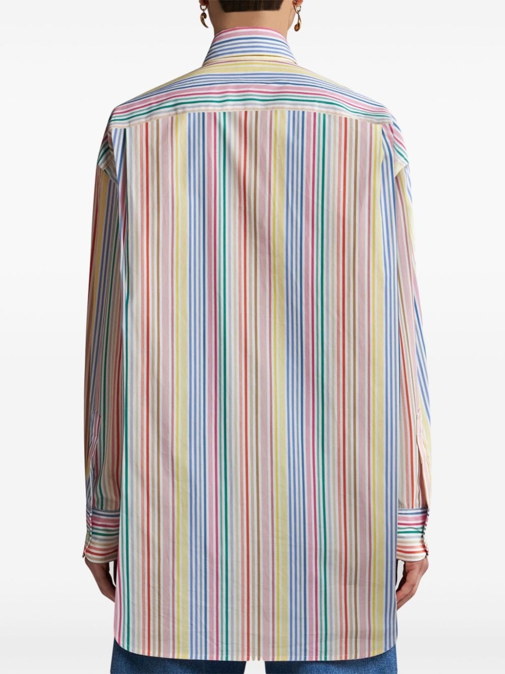 Pegaso-embroidery striped cotton shirt - 4