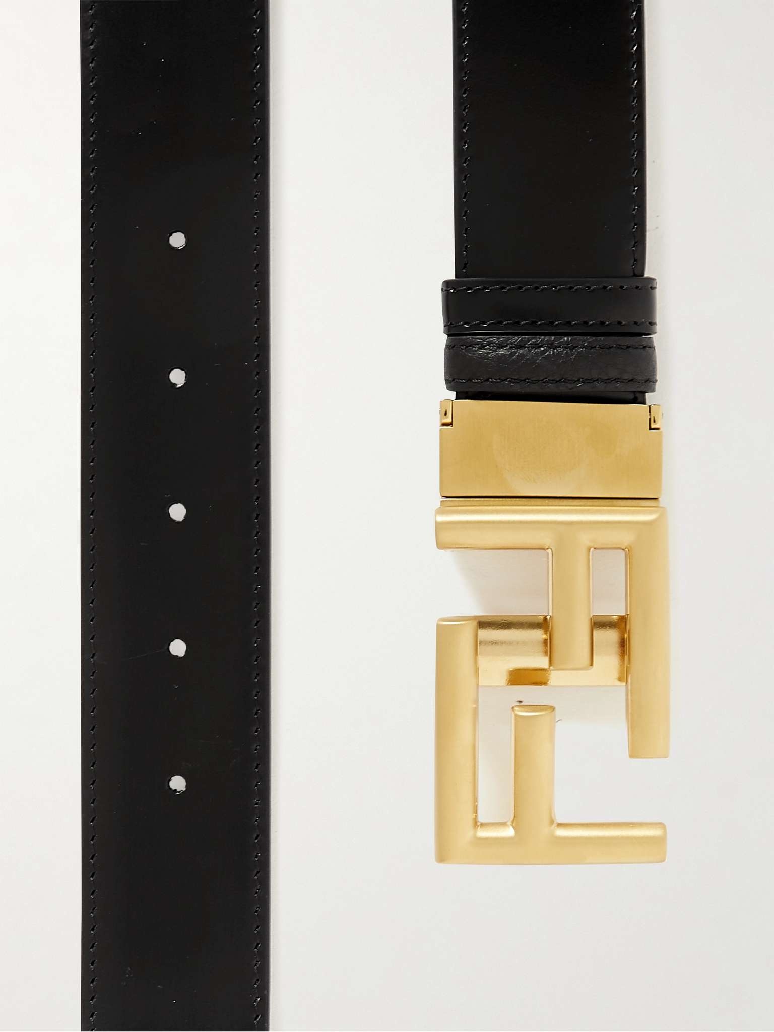 3.5cm Logo-Embellished Reversible Leather Belt - 4