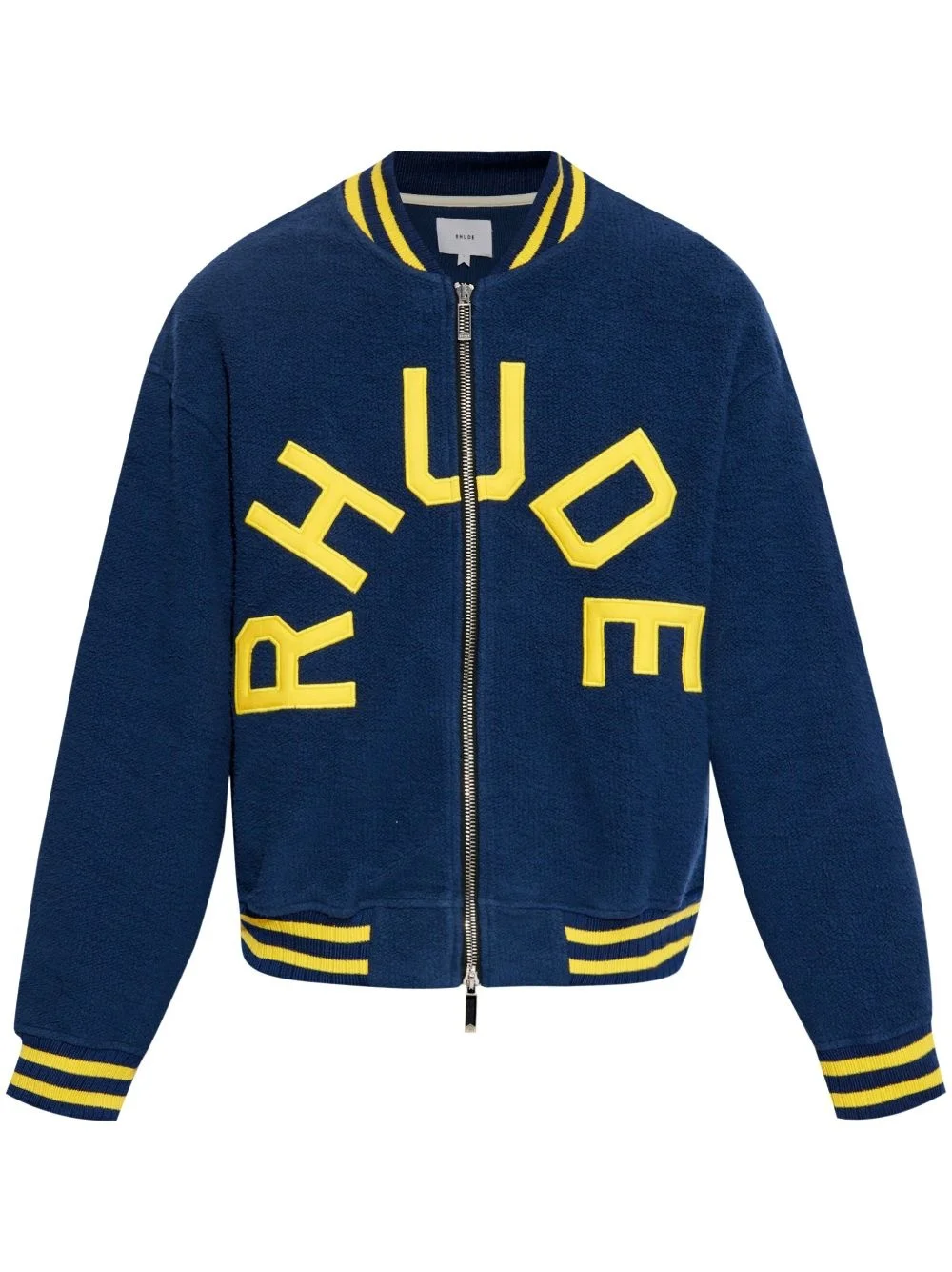 logo-appliqué terry varsity jacket - 1