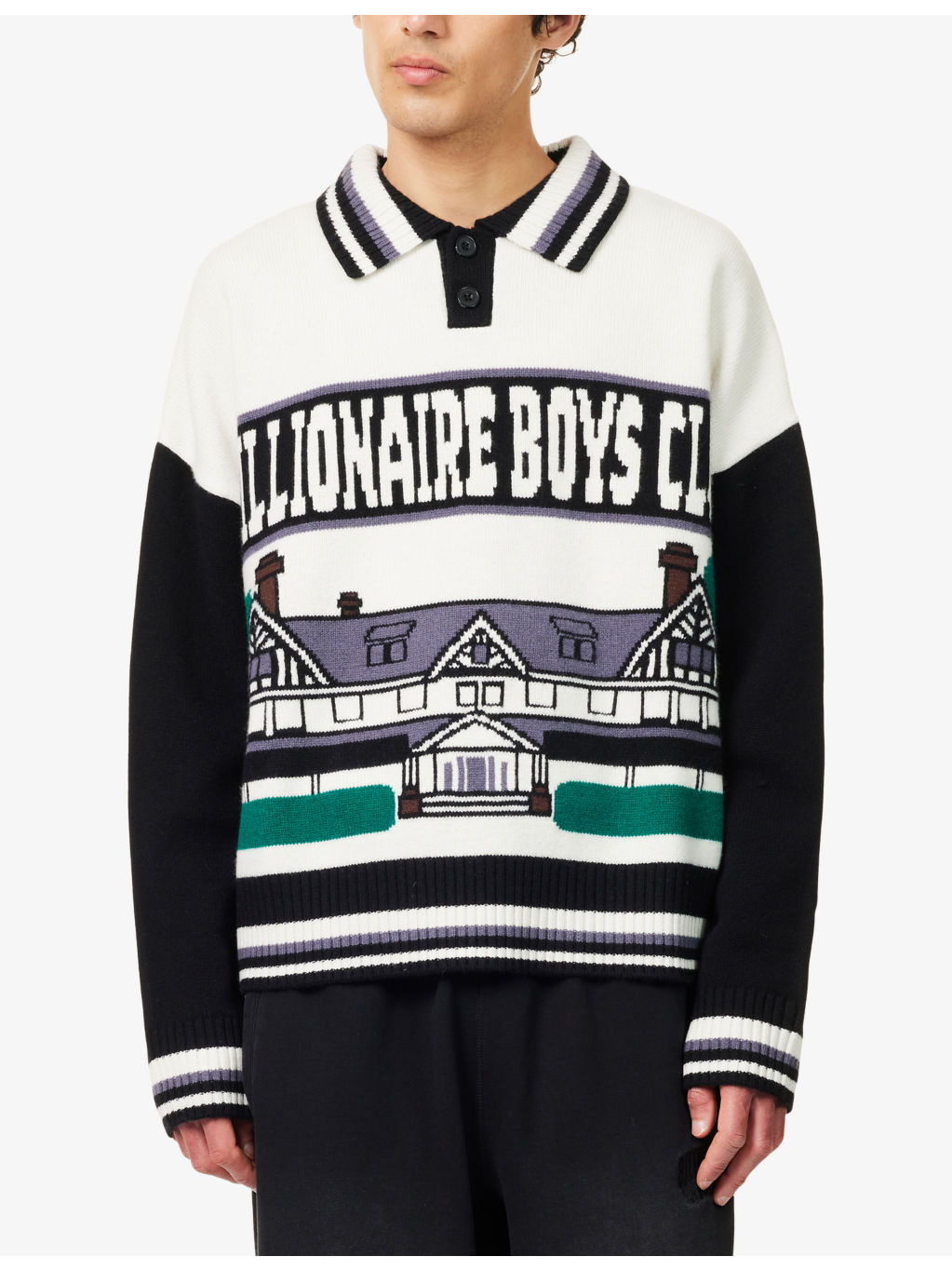Country Club Graphic-Intarsia Knitted Wool Jumper - 3