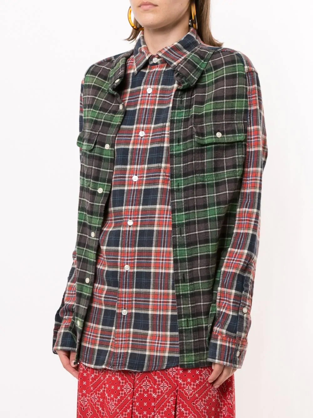 Double reconstructed plaid shirt - 3