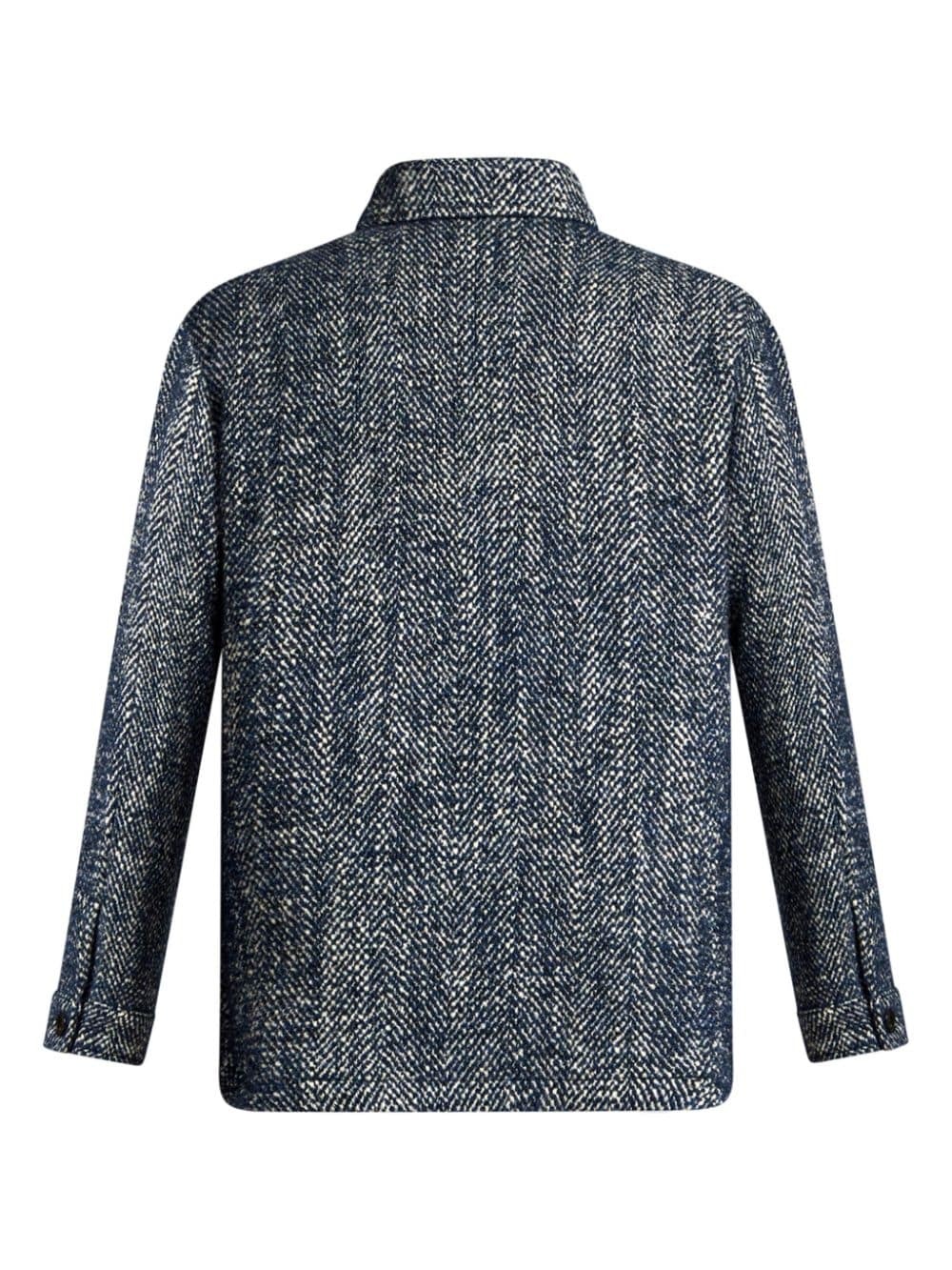 herringbone shirt jacket - 2