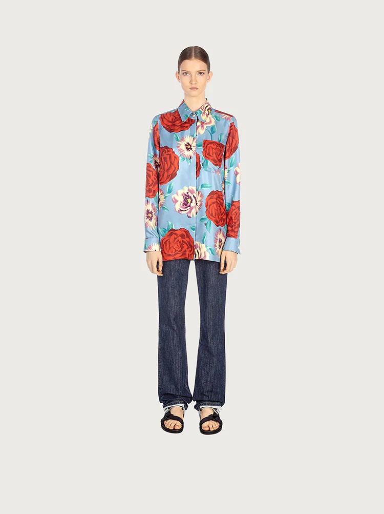 PRINTED SILK SHIRT - 3