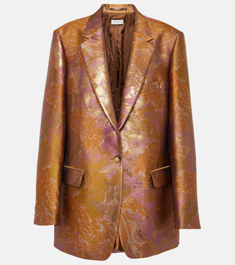 Printed metallic blazer 1