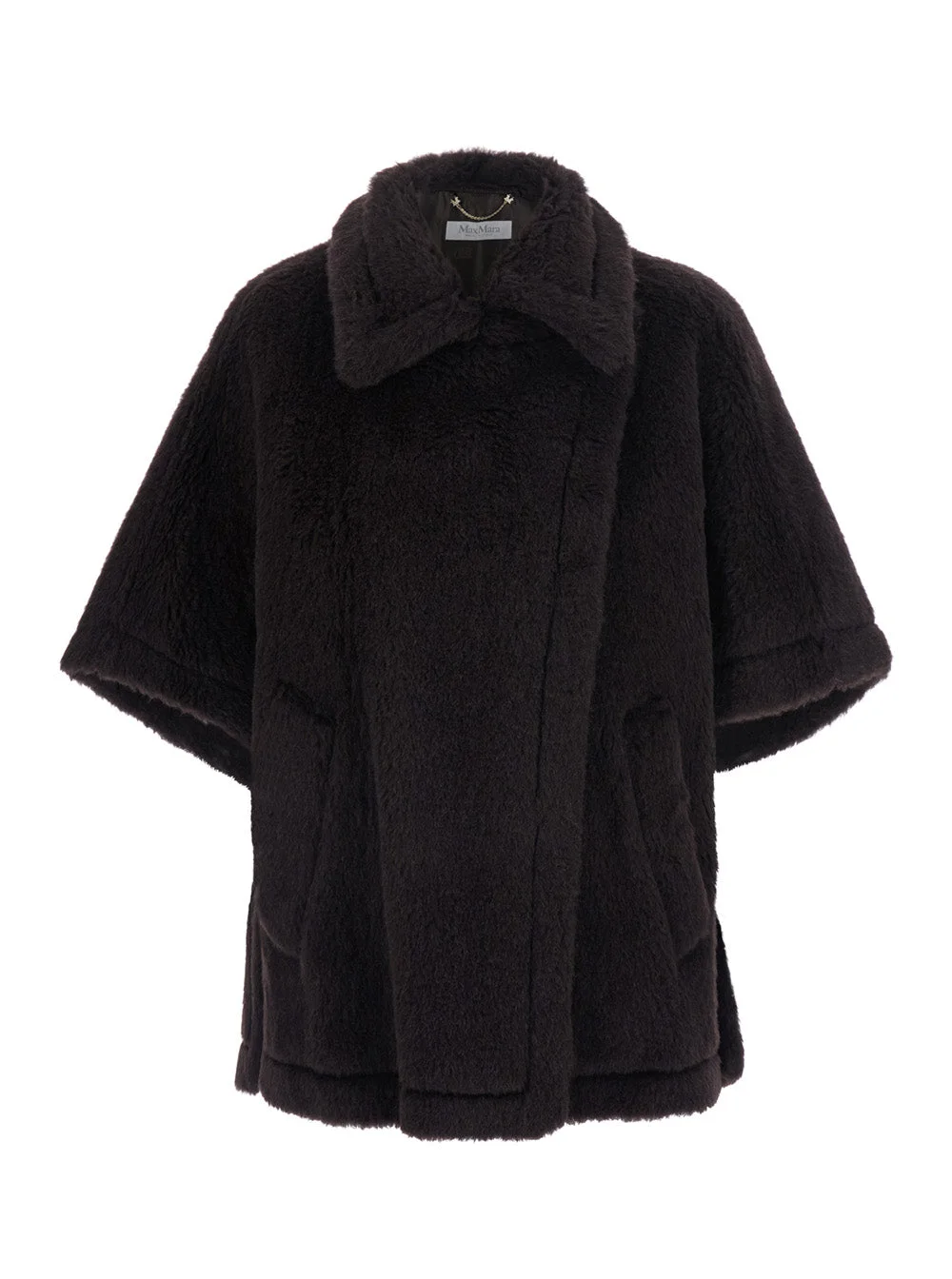 Max Mara Women 'Tebe' Brown Cape With Button Collar And Kimono Sleeves In Wool Blend For Women - 1