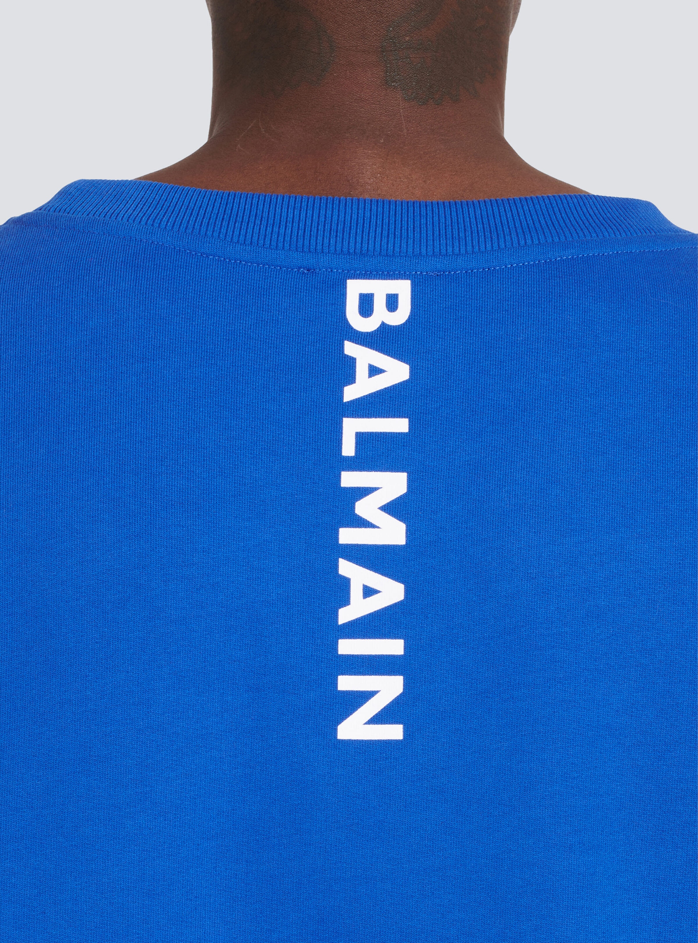 Eco-designed cotton sweatshirt with Balmain logo print - 7