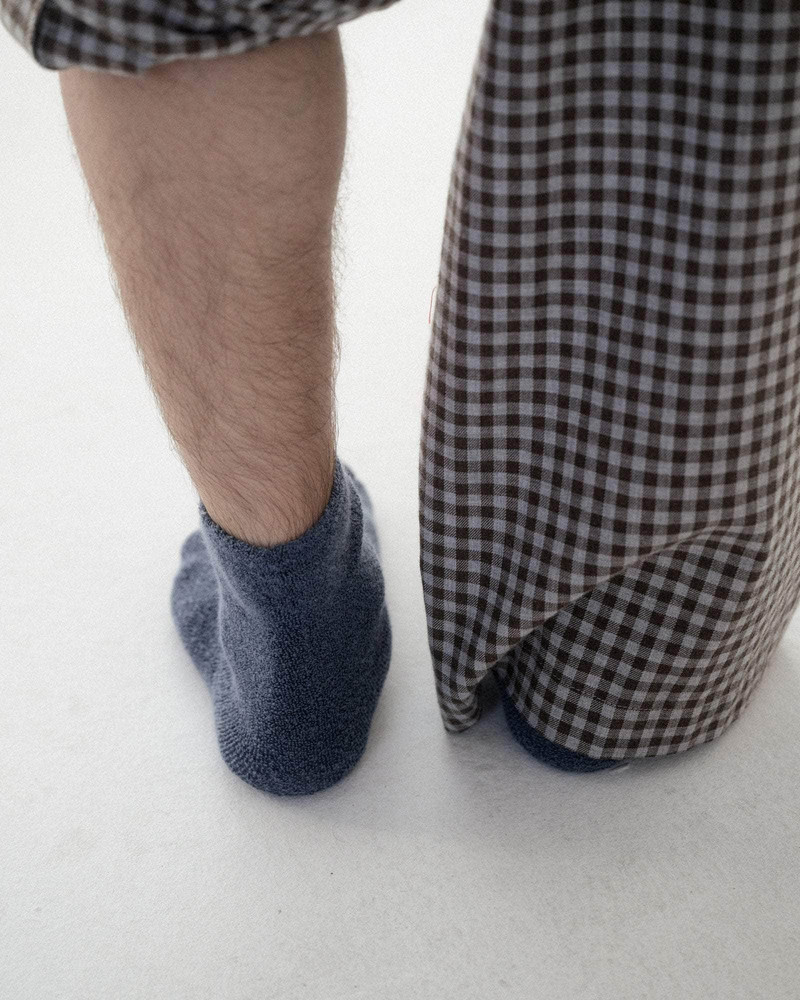 Buckle Overankle Socks - Textured Organic Cotton 4