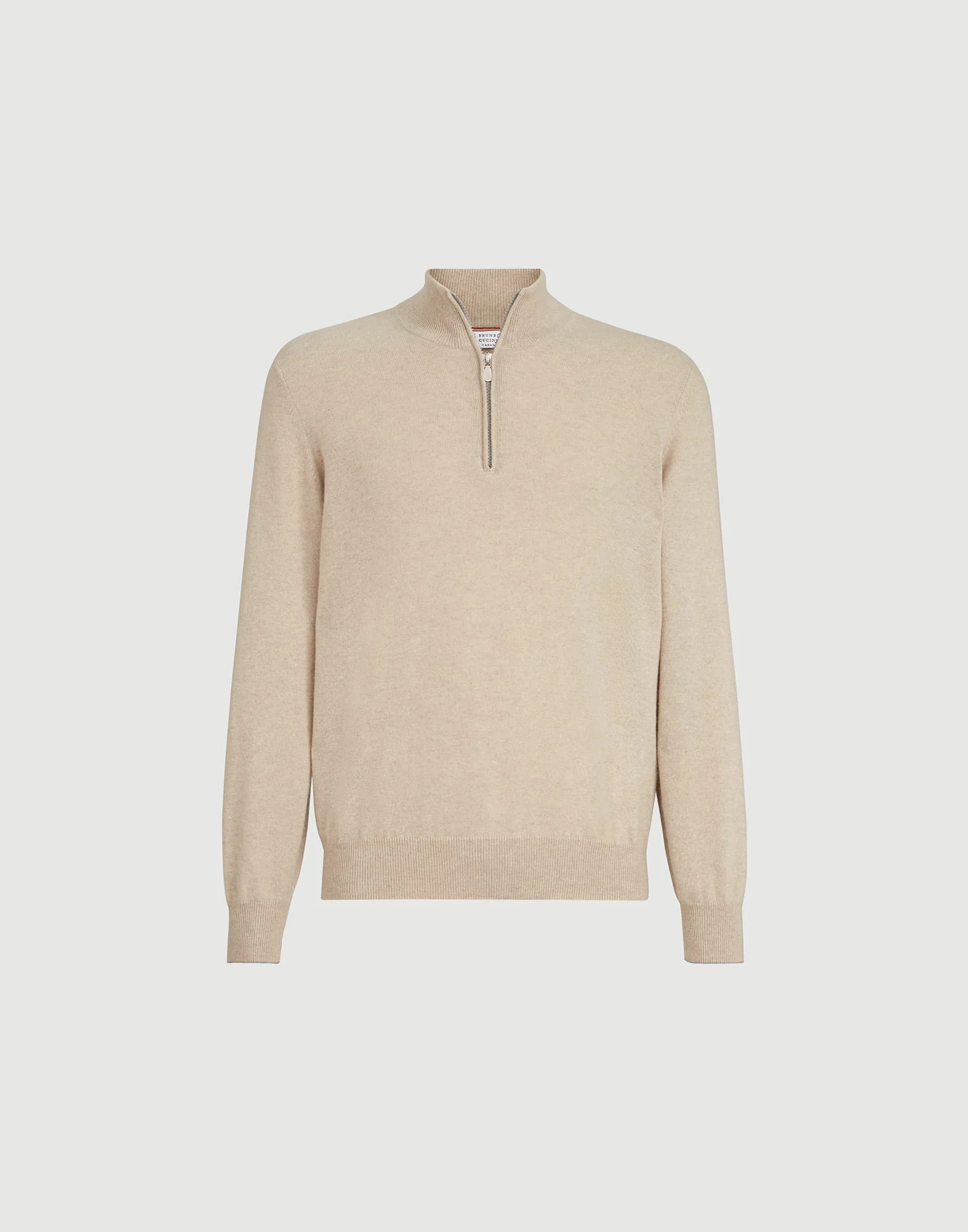 Cashmere sweater with half zip - 1