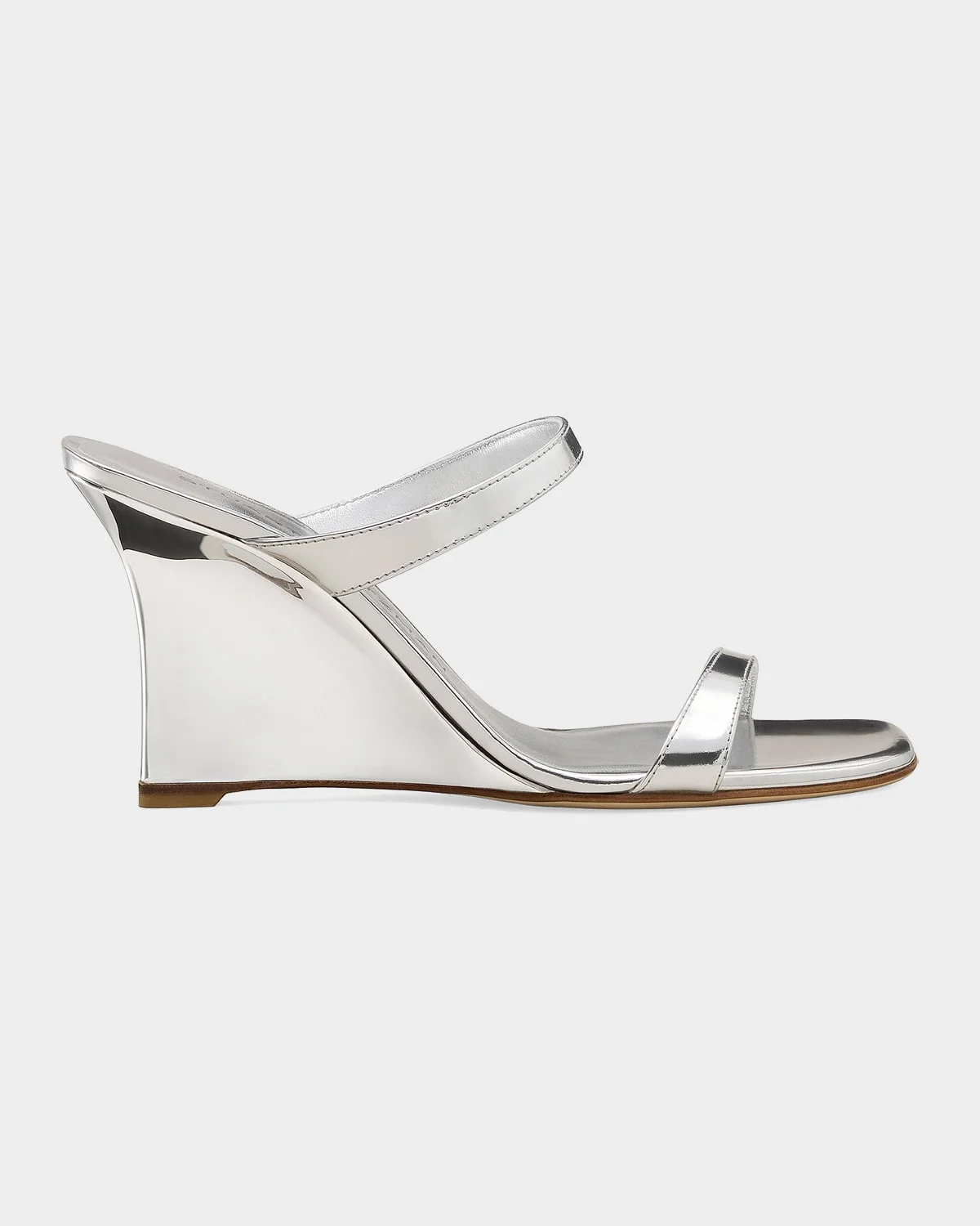 85mm Vinnie Metallic Leather Wedges - 1