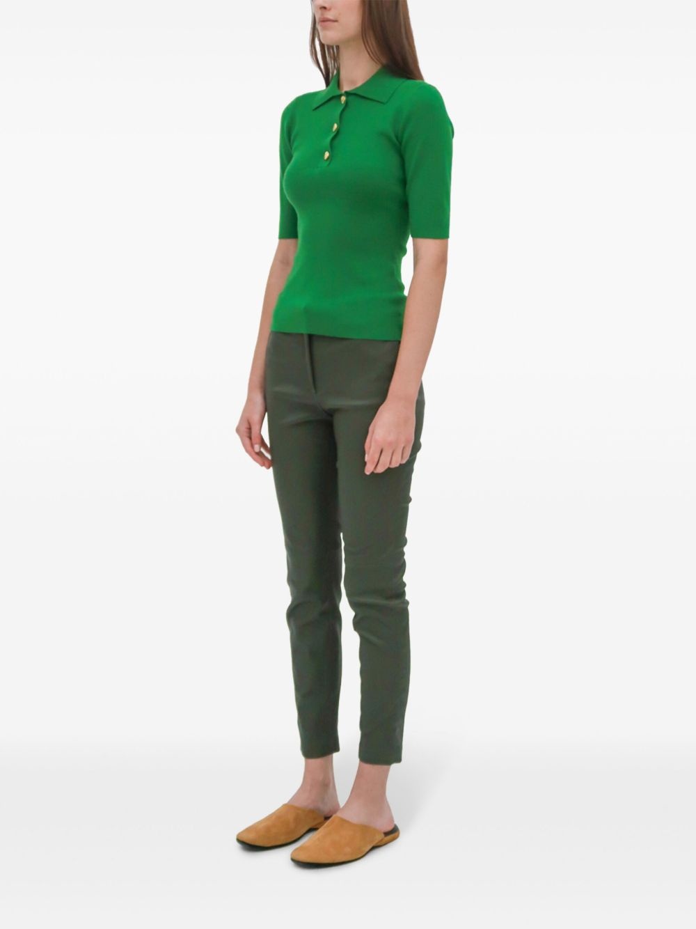 ribbed polo top - 4