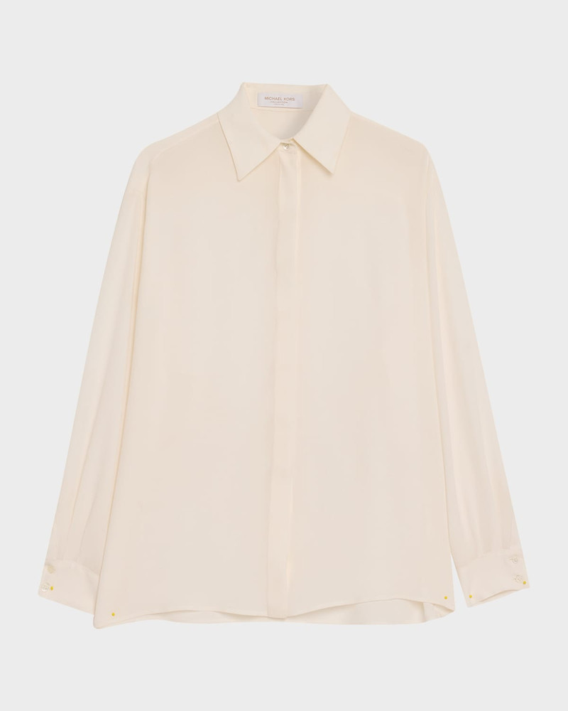 Button-Down Silk Boyfriend Shirt 1