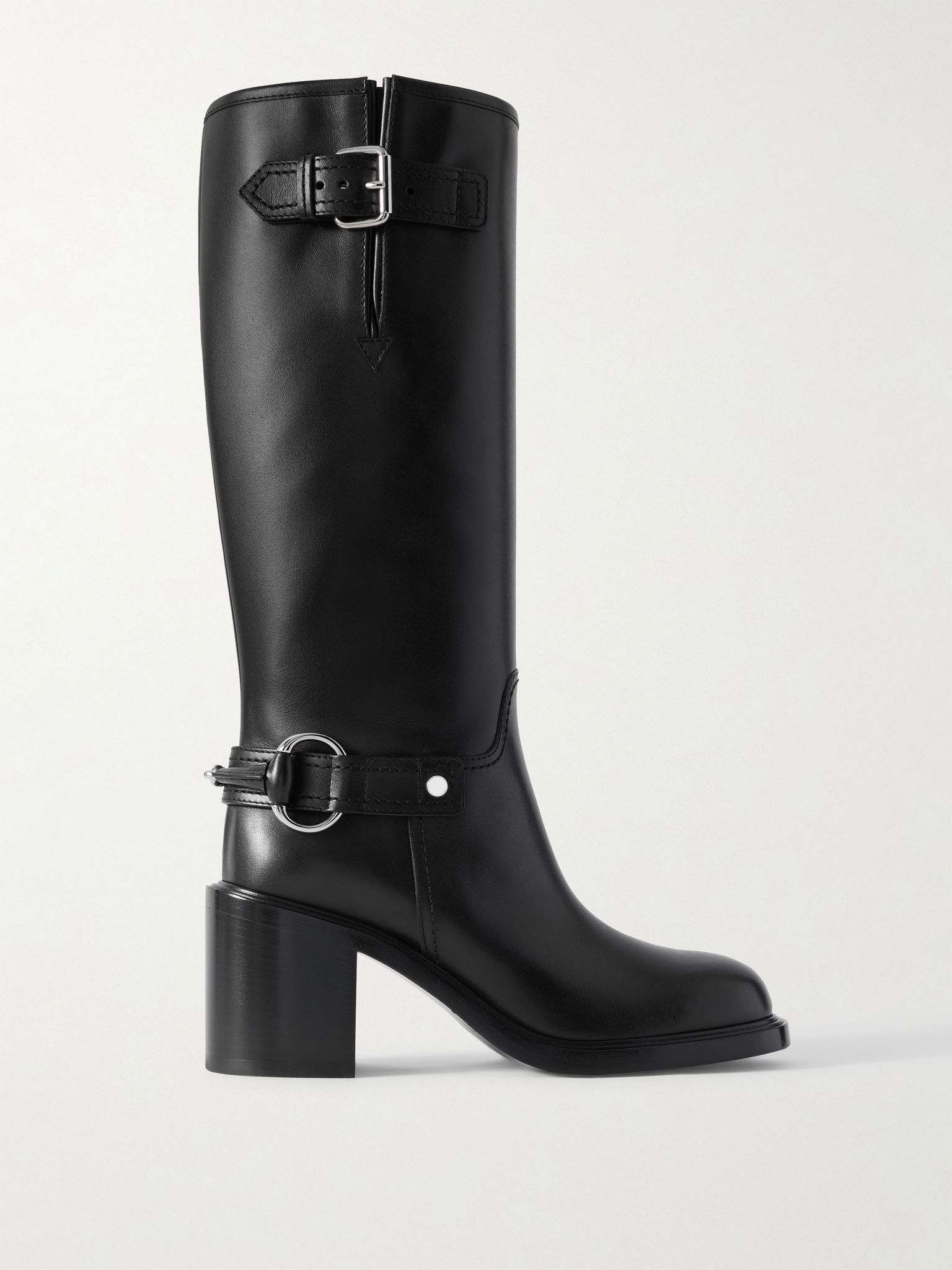 Myla buckled leather knee boots Black - 1