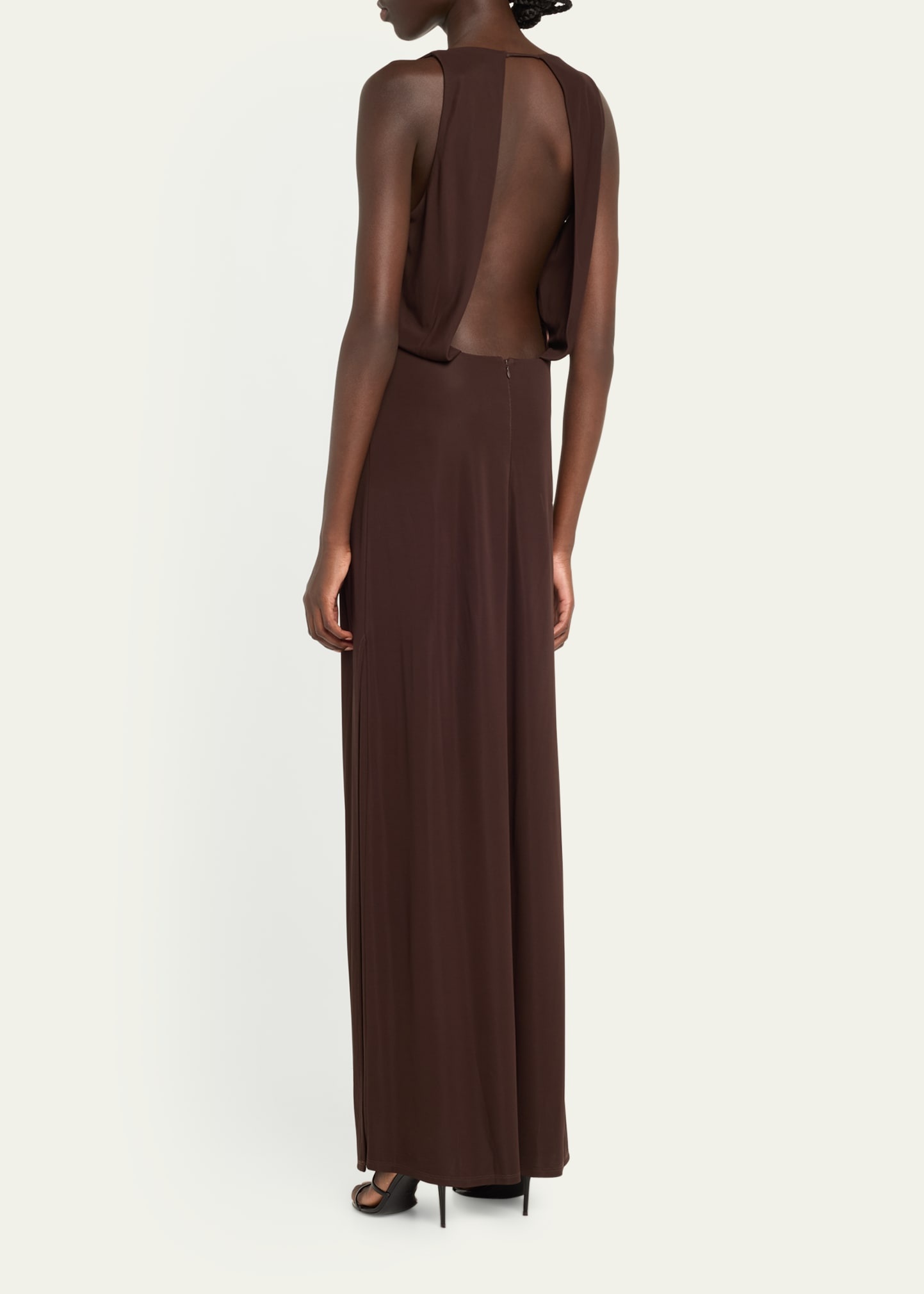 Kosme Deep V-Neck Sleeveless Gown - 3