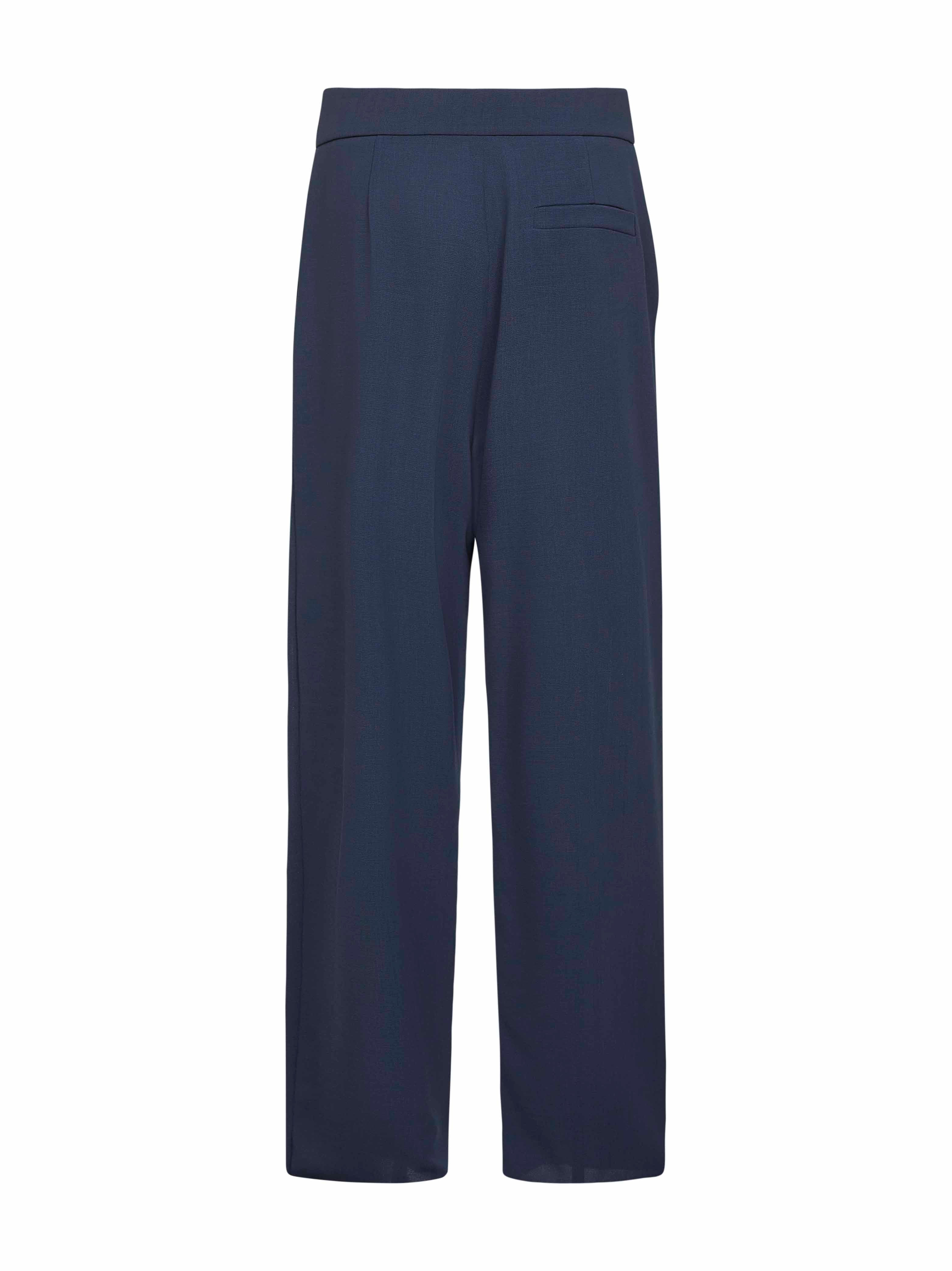 Giorgio Armani Women Blue Virgin Wool Two-Pleats Trousers - 2