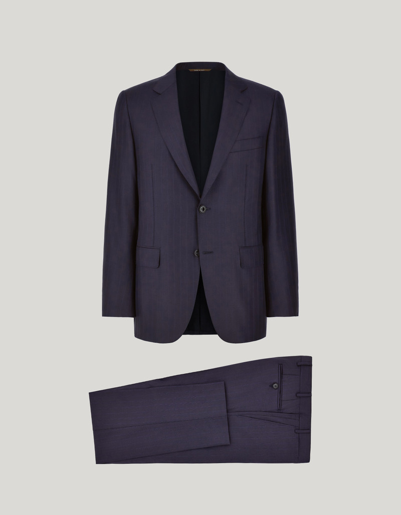 LIGHT BLUE DENIM-EFFECT WOOL REGULAR-FIT SUIT 13