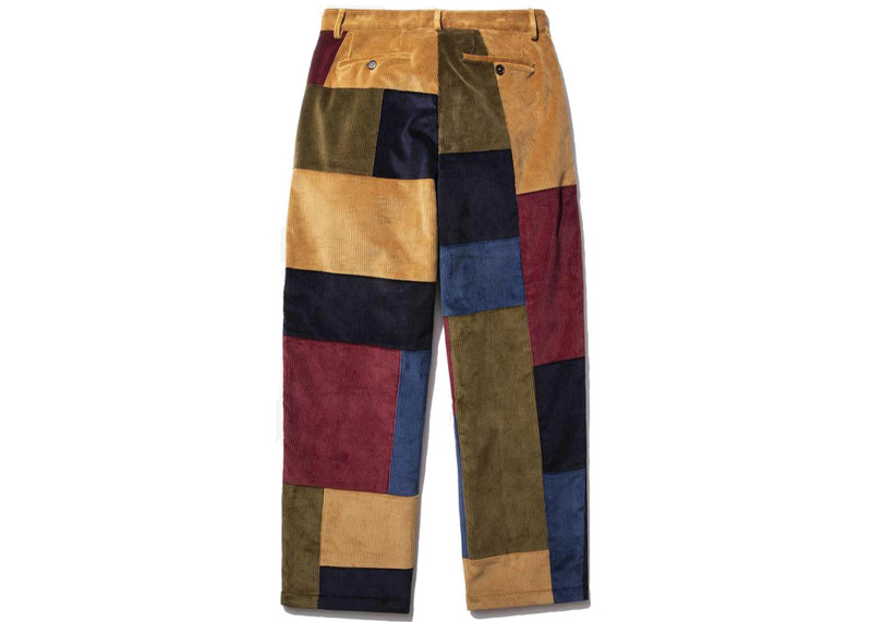 Noah Noah x Baracuta Double-Pleat Patchwork Corduroy Trousers Navy/Multi outlook