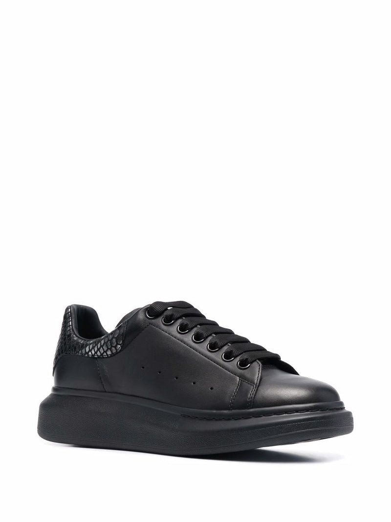 Alexander McQueen ALEXANDER MCQUEEN Oversized Snake Skin Effect Sneakers Black outlook