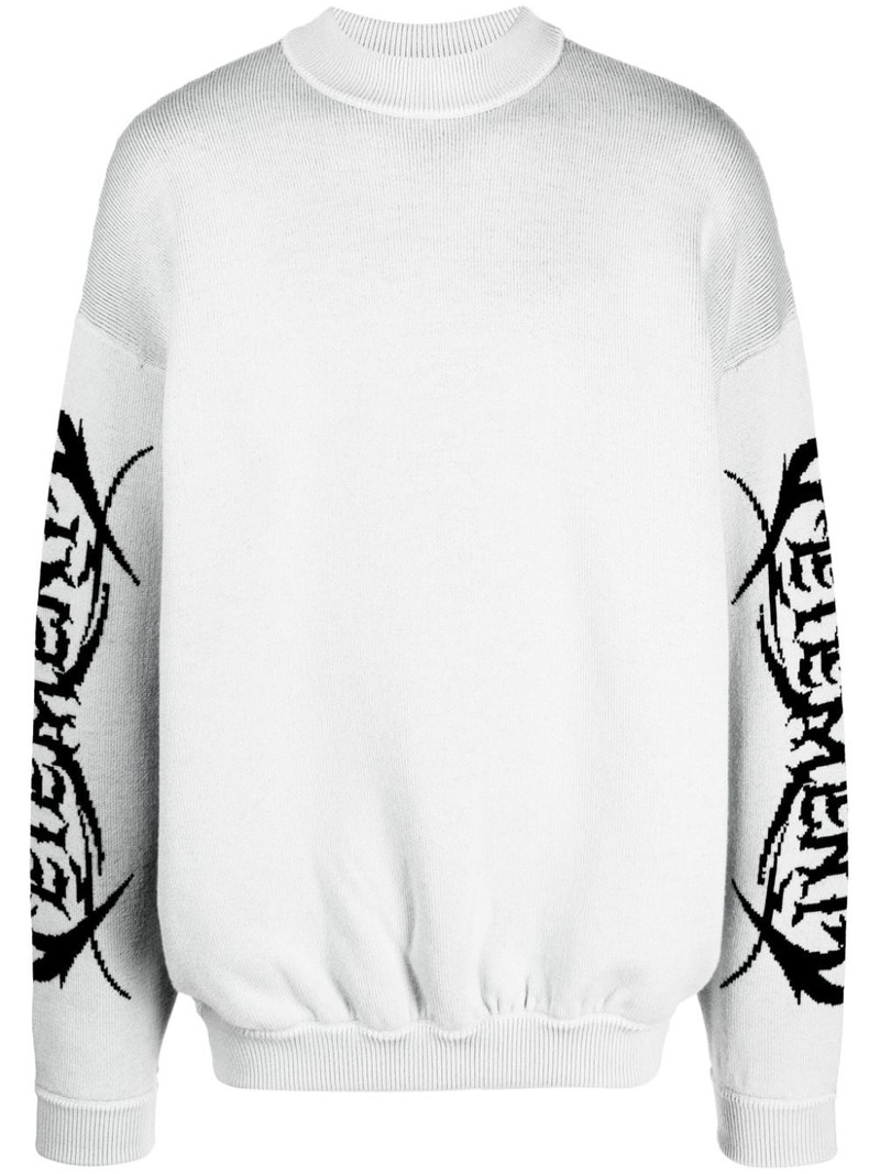 logo-print merino wool jumper 1