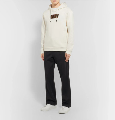 FENDI Logo-Appliquéd Fleece-Back Cotton, Wool, Silk and Cashmere-Blend Jersey Hoodie outlook