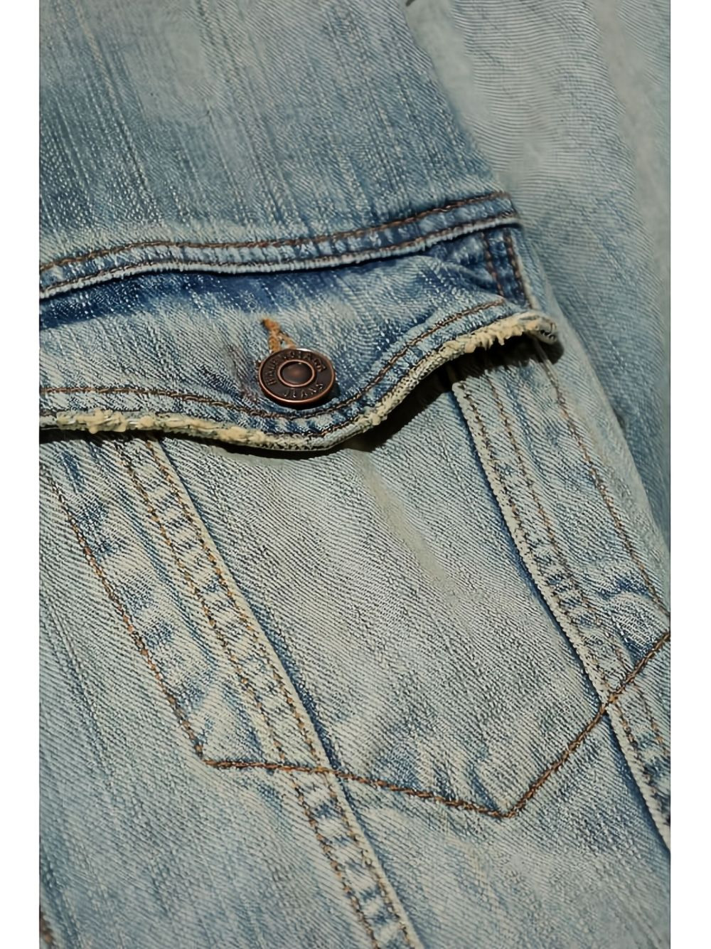 distressed detail denim jacket - 5