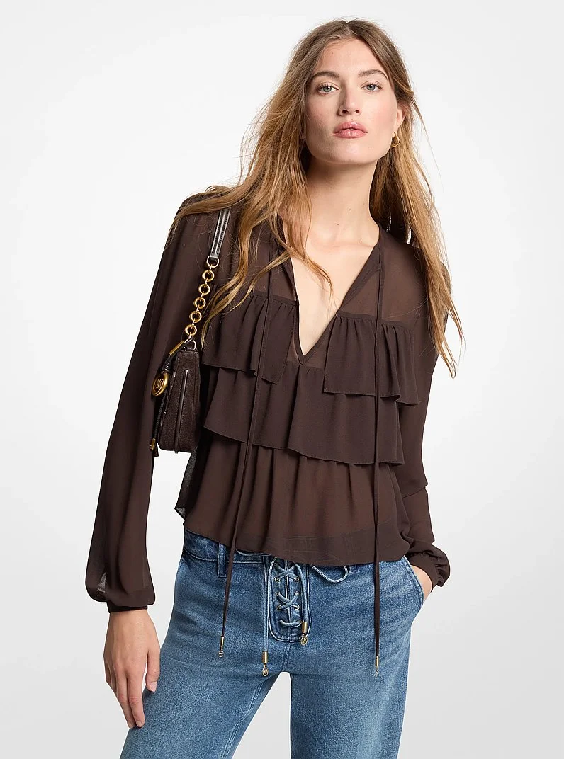 Tiered Georgette Blouse - 1