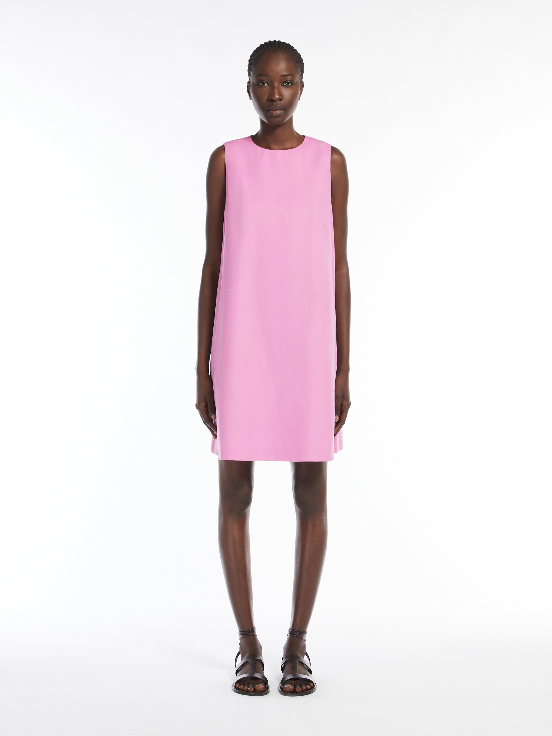 RACER Cotton and linen short dress - 3