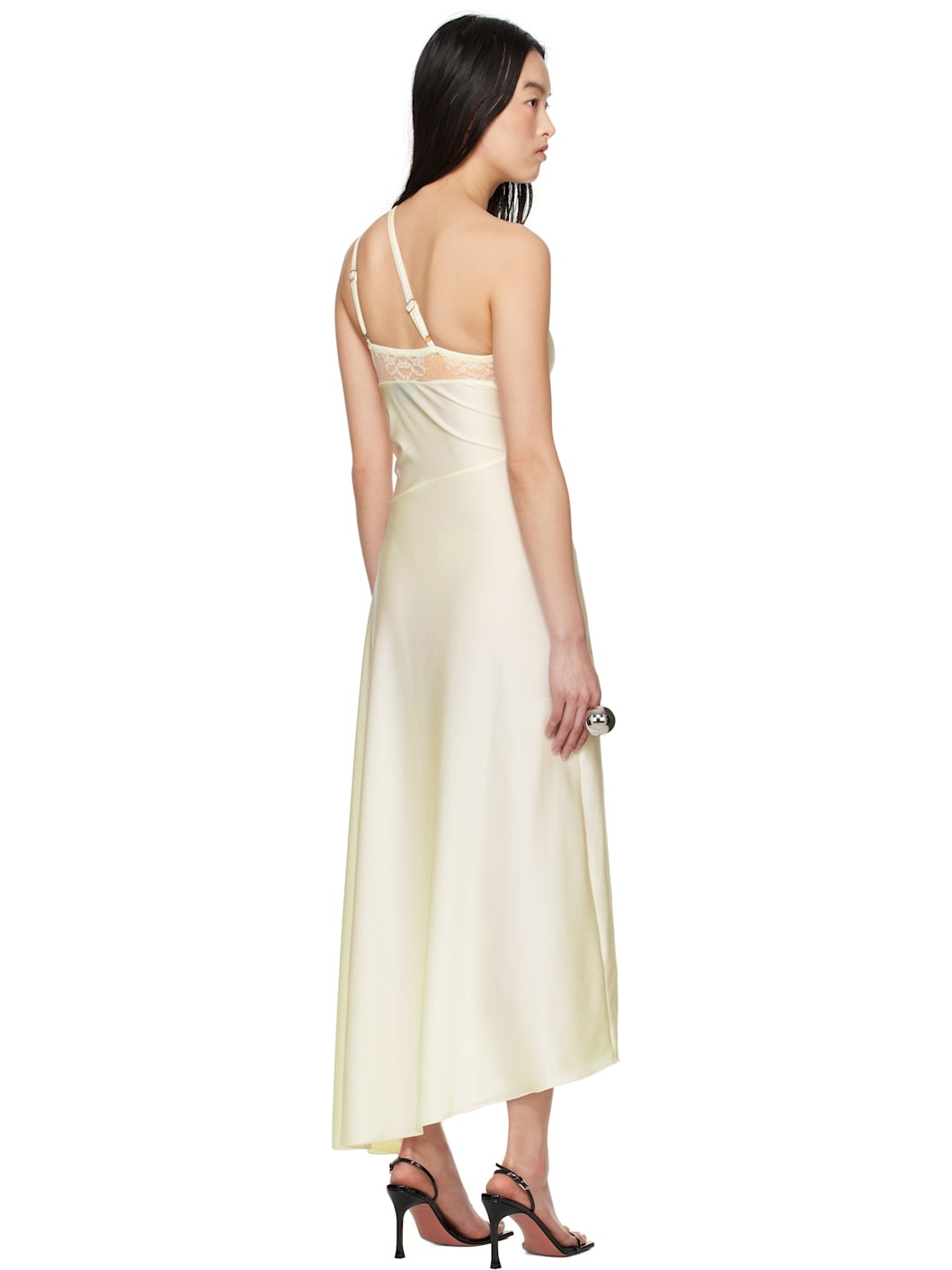 White Asymmetric Maxi Dress - 3