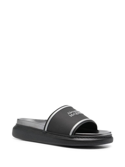 Alexander McQueen logo-print flatform slides outlook