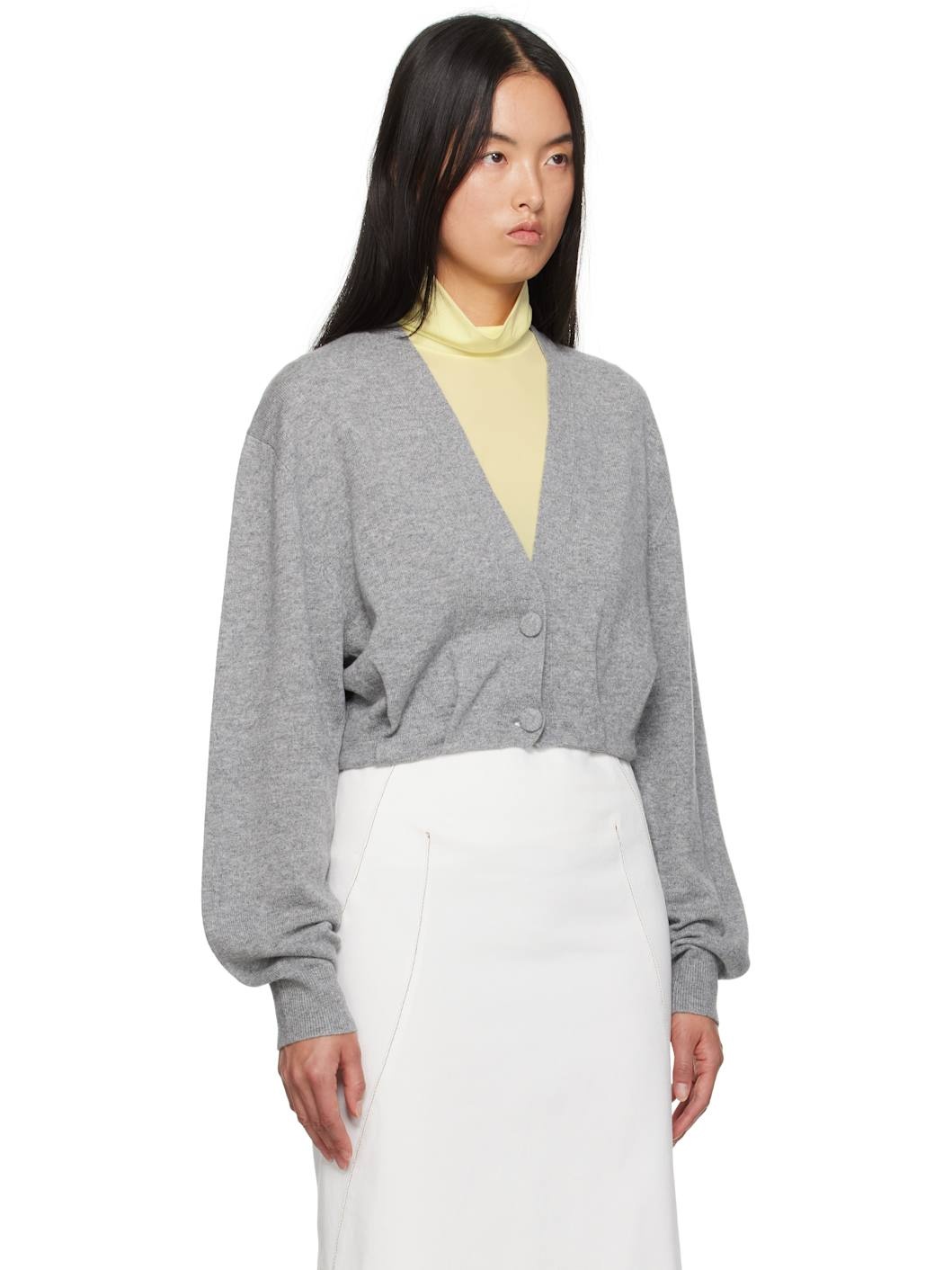 Gray Cashmere Cardigan - 2